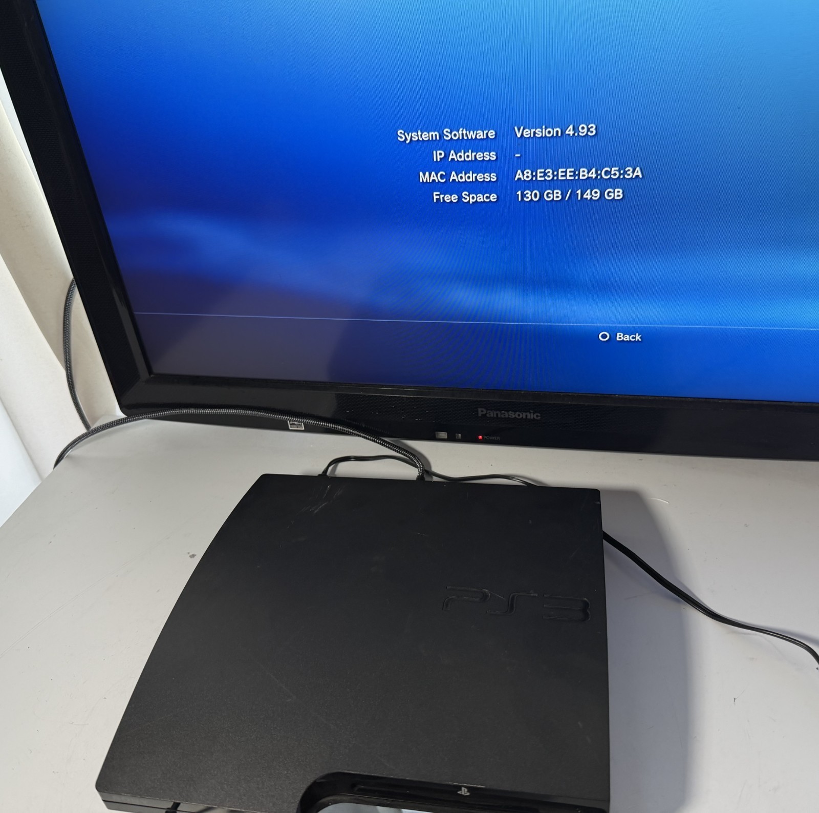 Sony PlayStation 3 PS3 Slim Console 160GB (2501A) w/Controller, Cables & Game