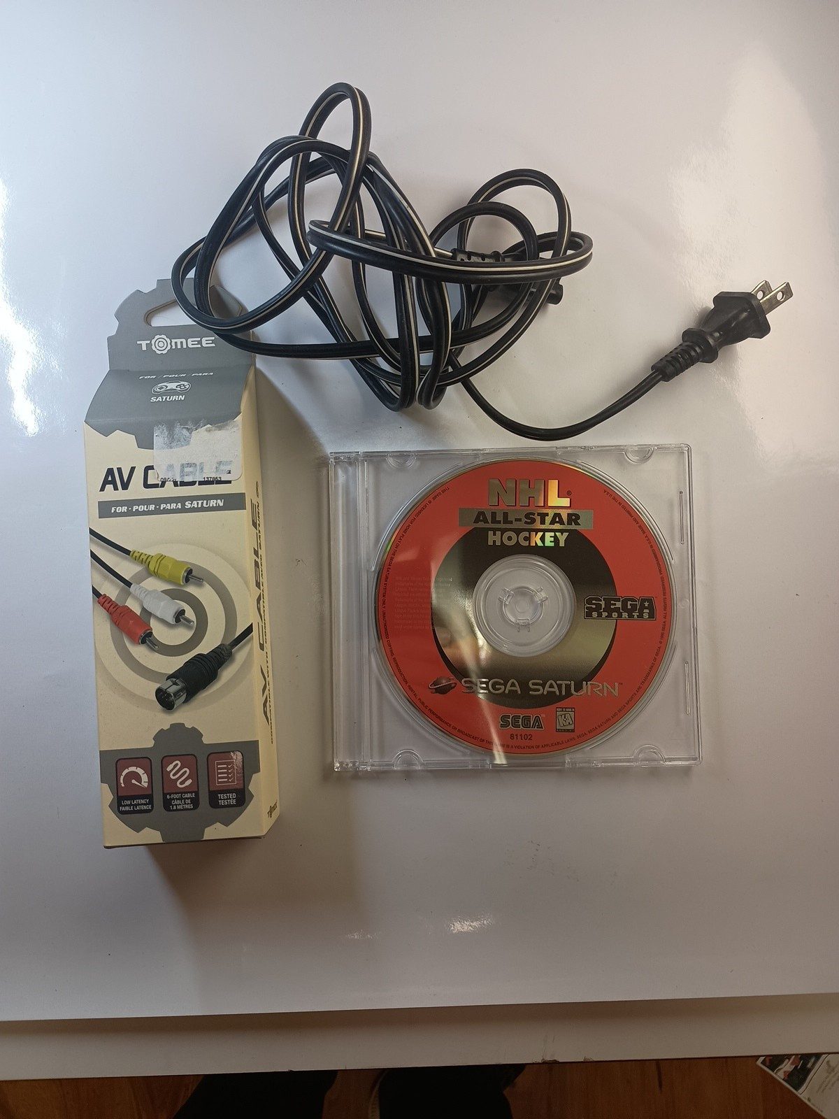 Tested Sega Saturn Console With Controllers, Cords, And NHL All Star Hockey
