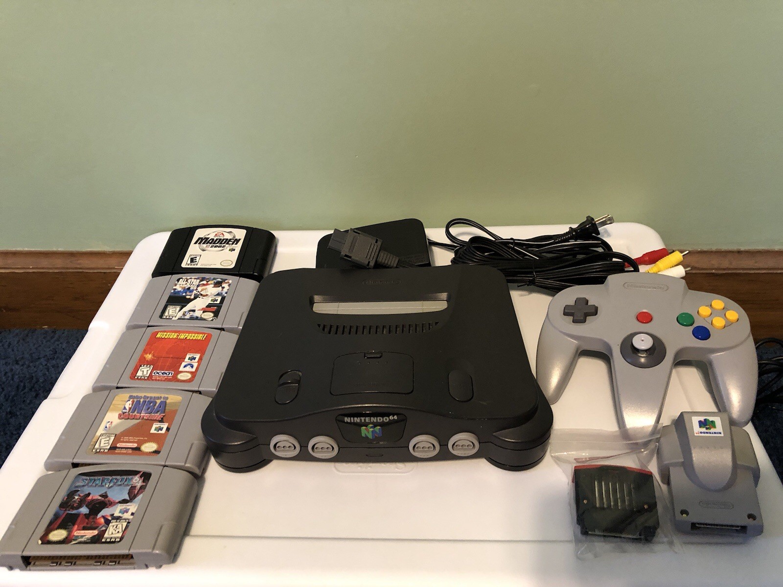 Nintendo 64 Console With Box N64 Controller/Expansion & Rumble Pack/Games