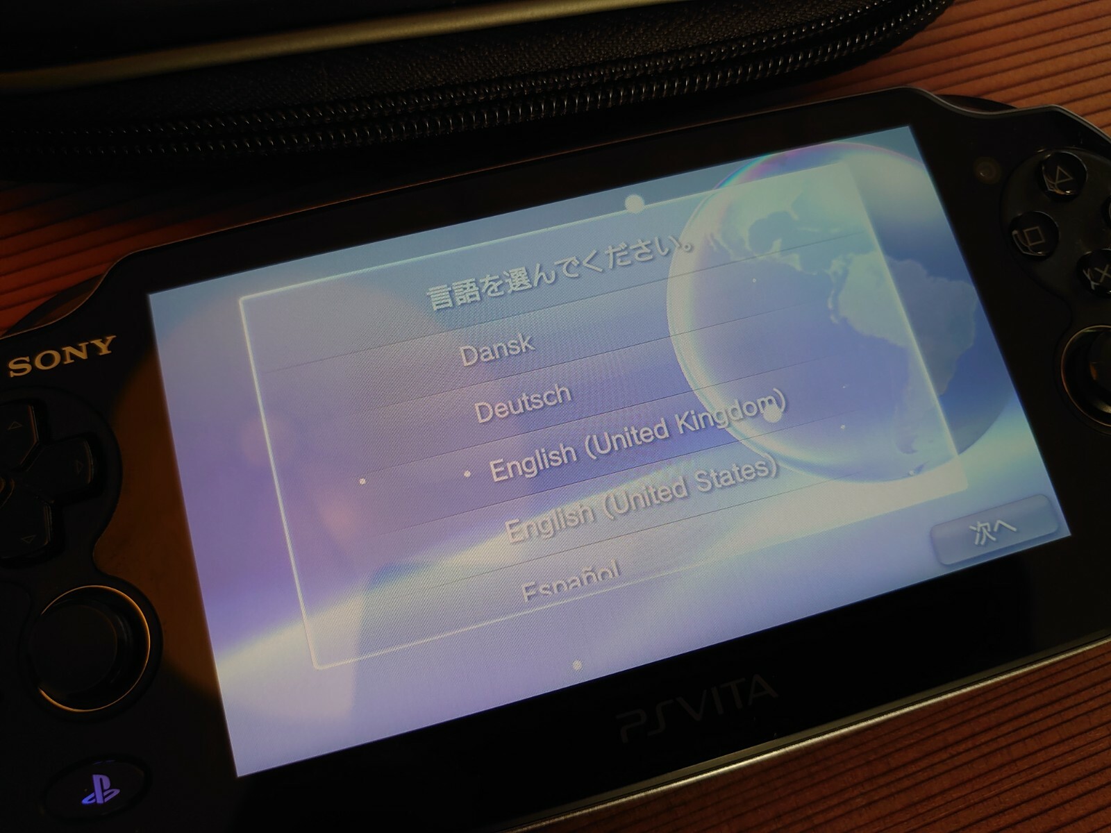 PlayStation Vita Console Crystal Black PCH-1000 ZA01 + Pouch