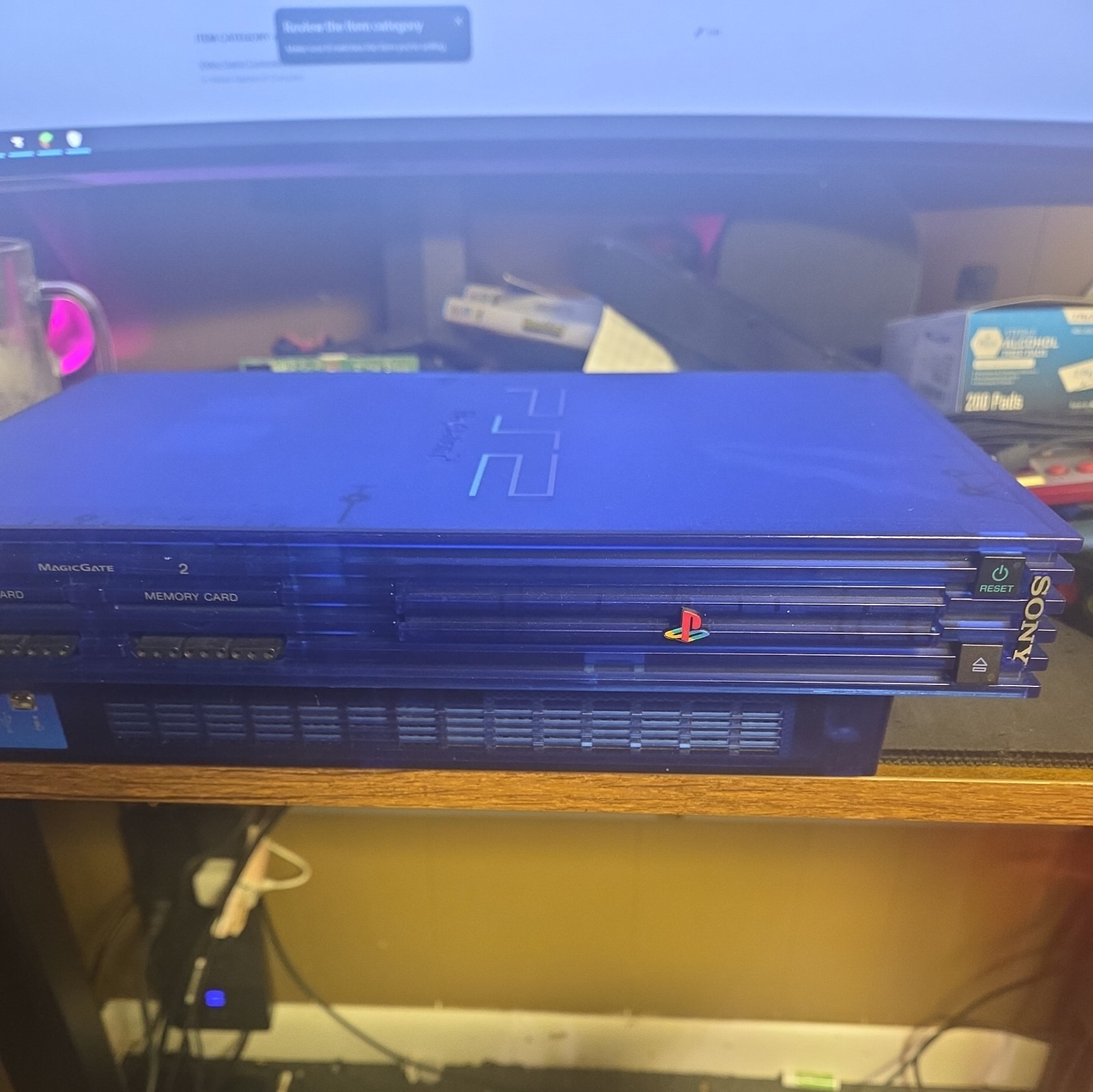 PS2 Ocean Blue SCPH-37000 Console only Playstation 2 USED READ DESC