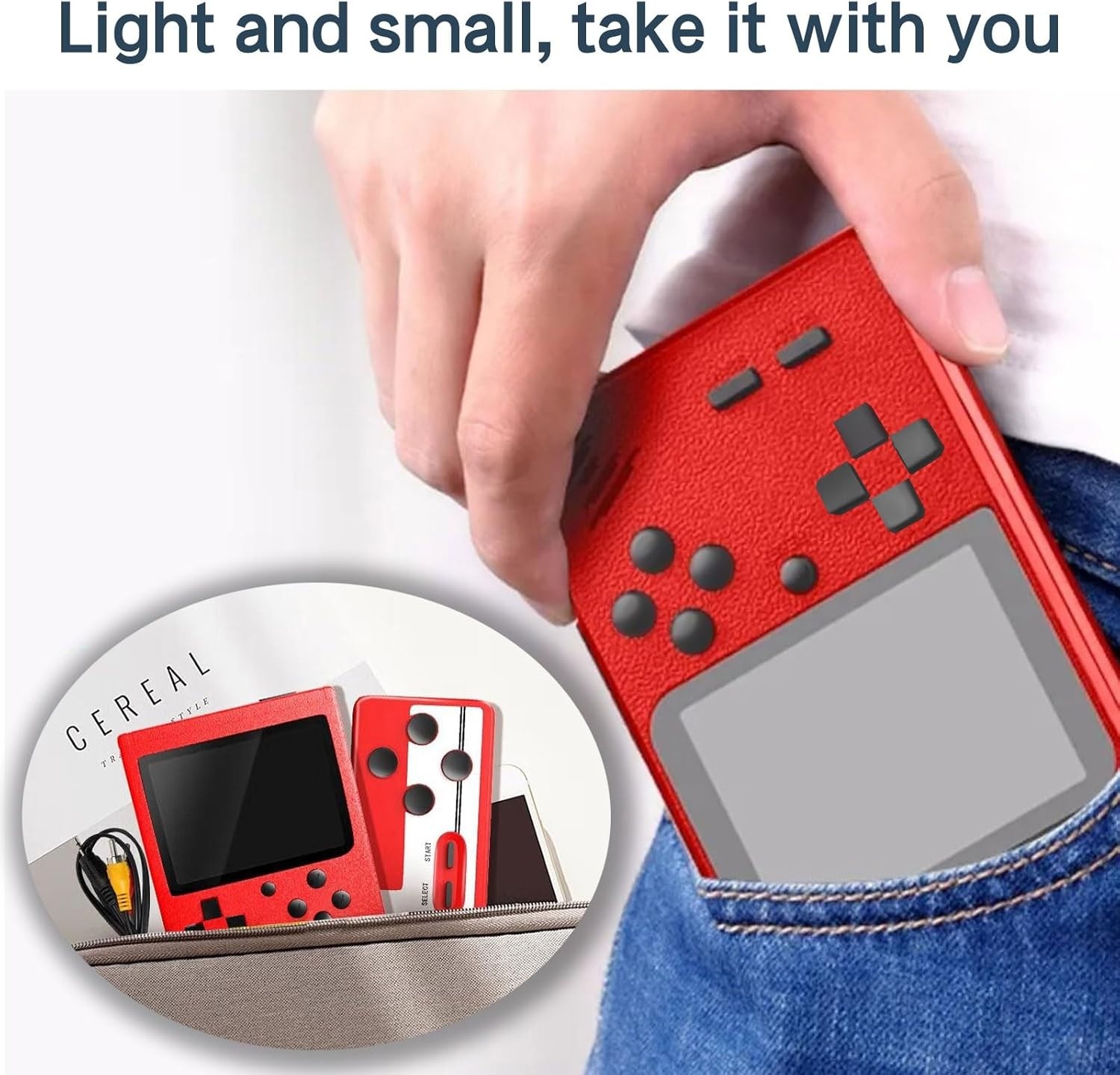 Built in 500 Classic Games Handheld Retro Video Game Console Double Game Gift US