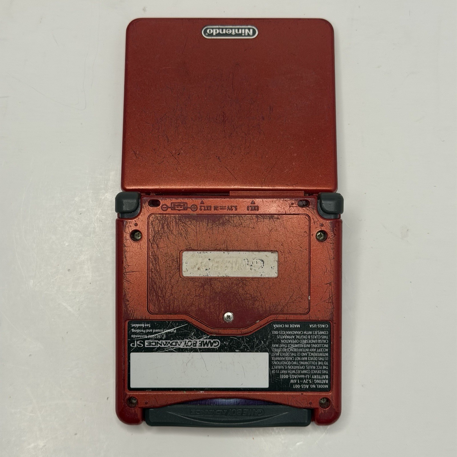 Nintendo Game Boy Advance SP Handheld Video Game Console Flame Red With Yu-gi-oh