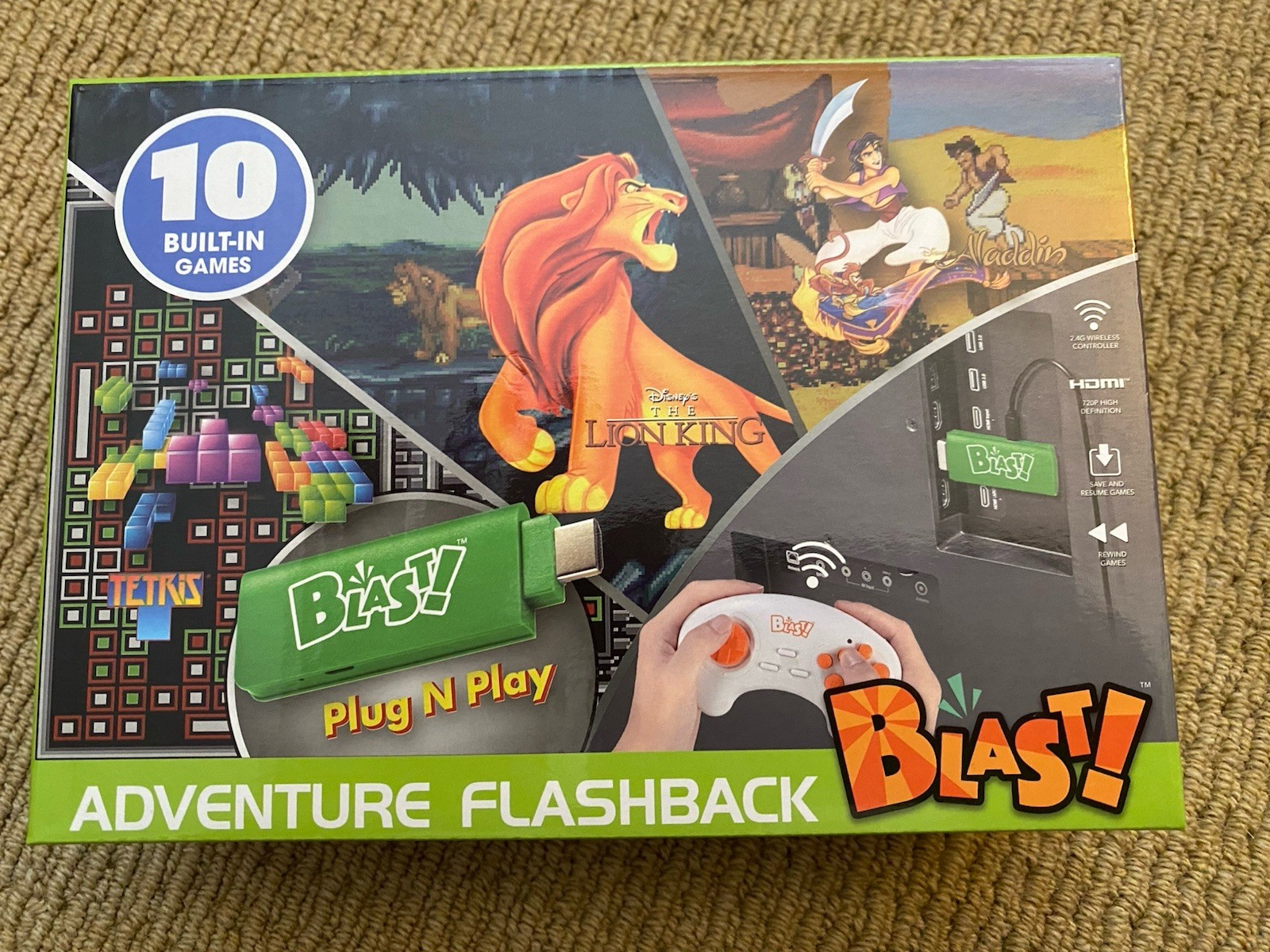 Adventure Flashback Blast! Arcade Microconsole Plug N Play 10 Games HDMI USB