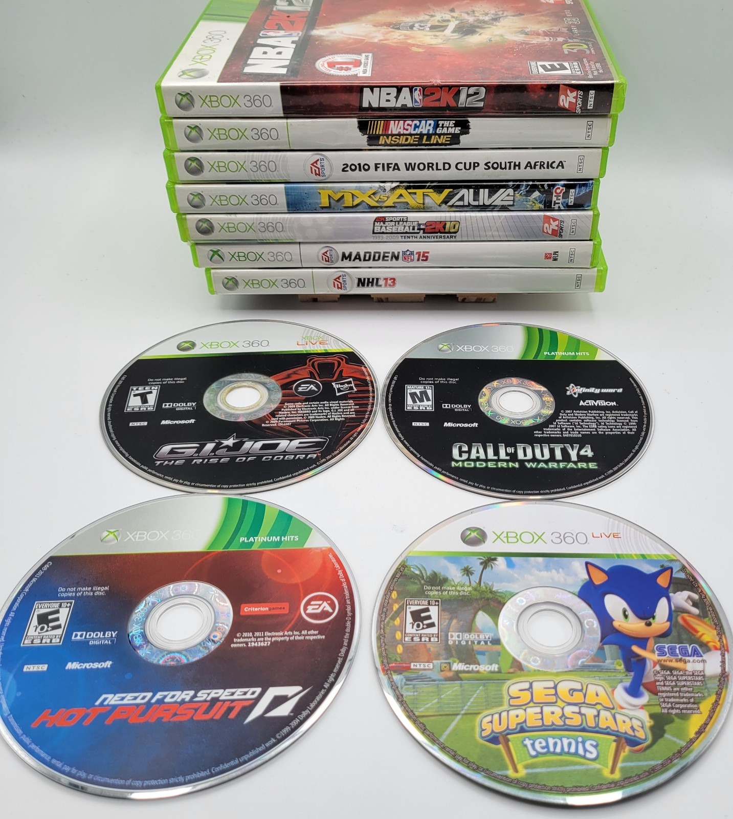 Xbox 360 Slim Console Bundle 15 Games Box Controller Fifa World Cup Model 1439