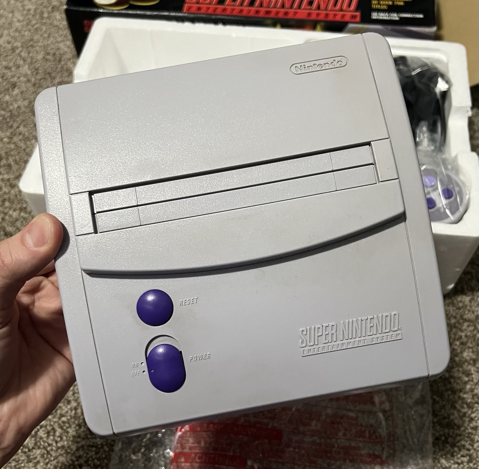 Super Nintendo Jr System Console CIB Bonus Controller Offer Variant Target SNES