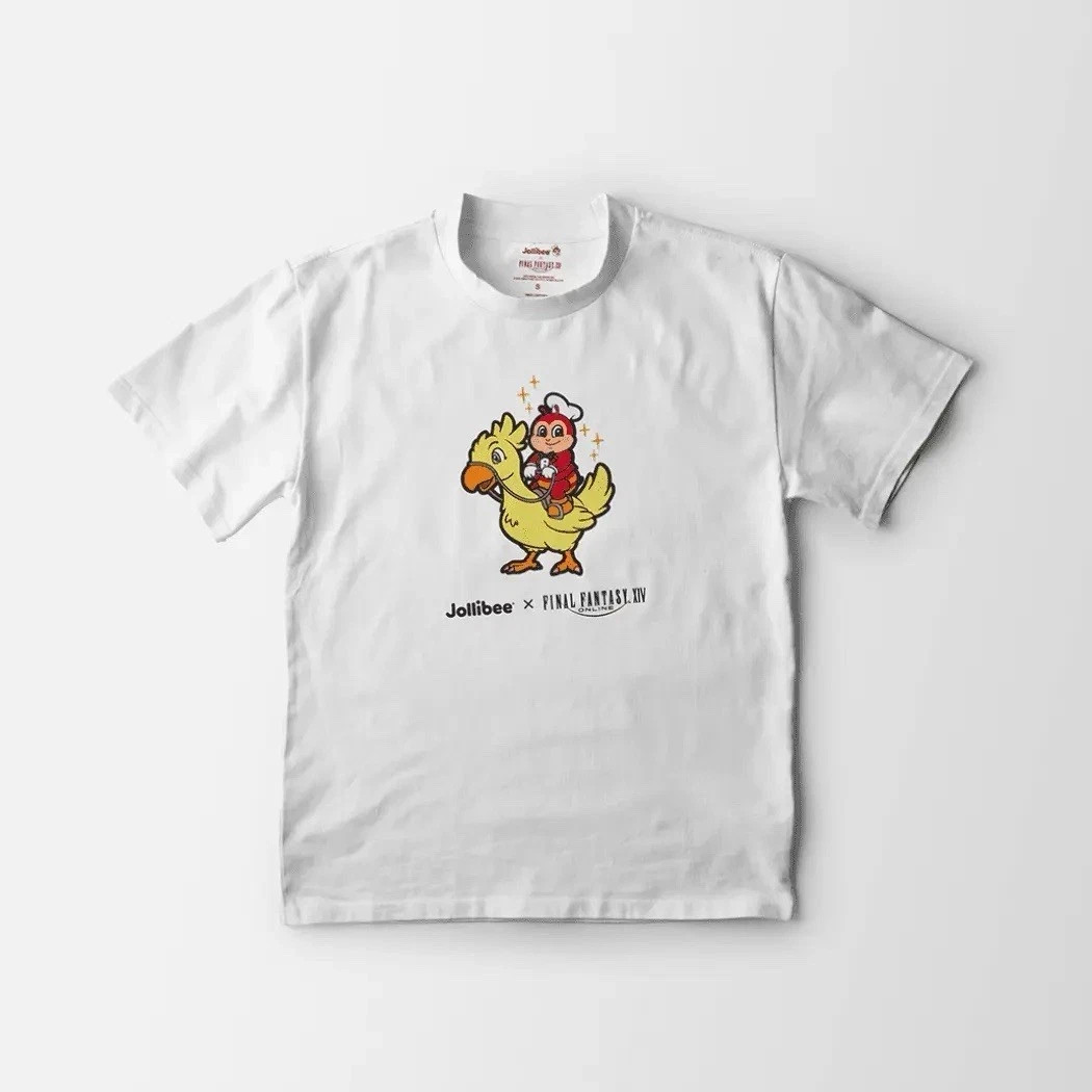 Authentic Jollibee × FINAL FANTASY XIV Chocobo T-shirt Size Medium In Hand