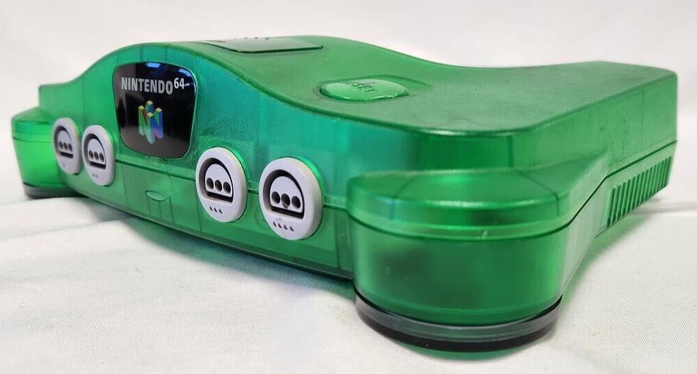Vintage N64 Funtastic Jungle Translucent GREEN Nintendo-64 Gaming Console System