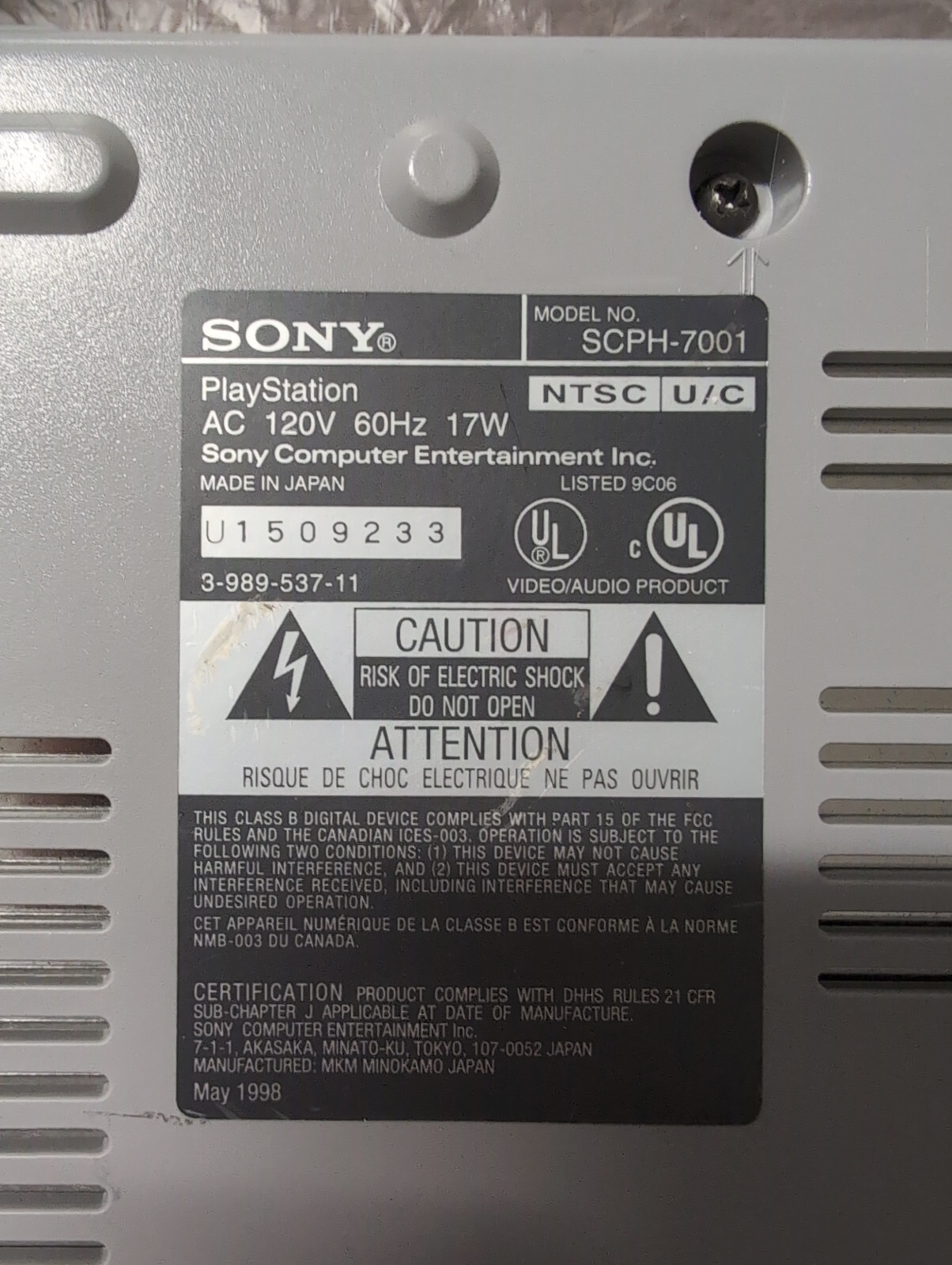 Sony Playstation 1 SCPH-7001, Fully Mended & Tested Working