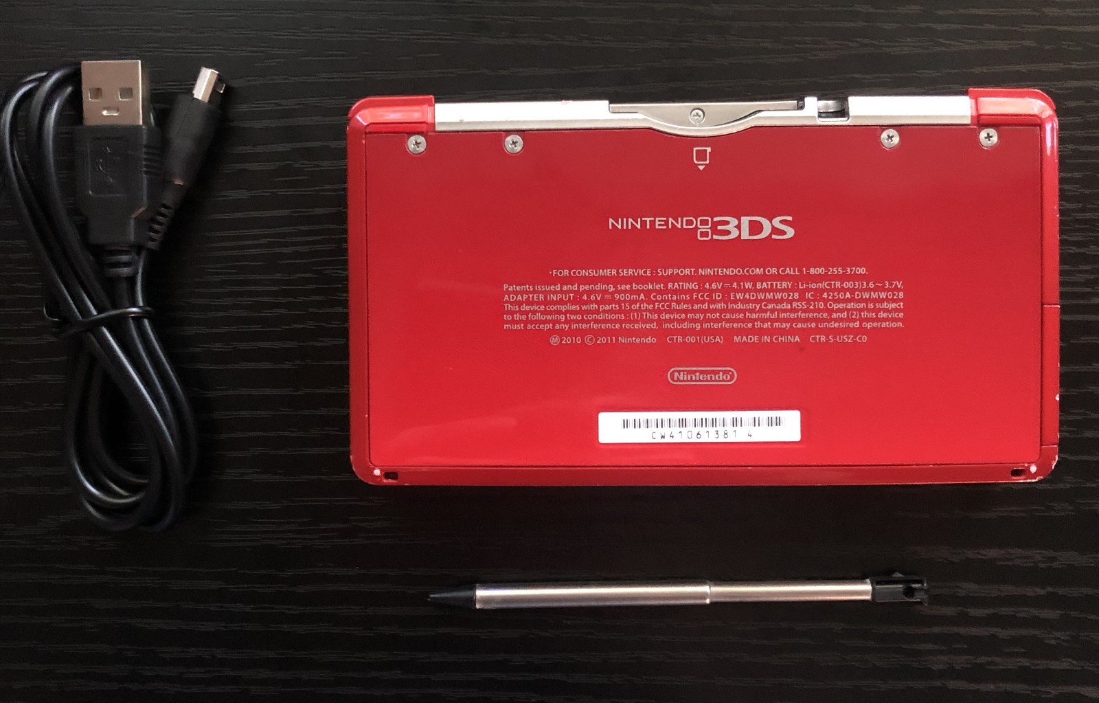 Nintendo 3DS Flame Red CTR-001 Handheld Console — Fully Tested