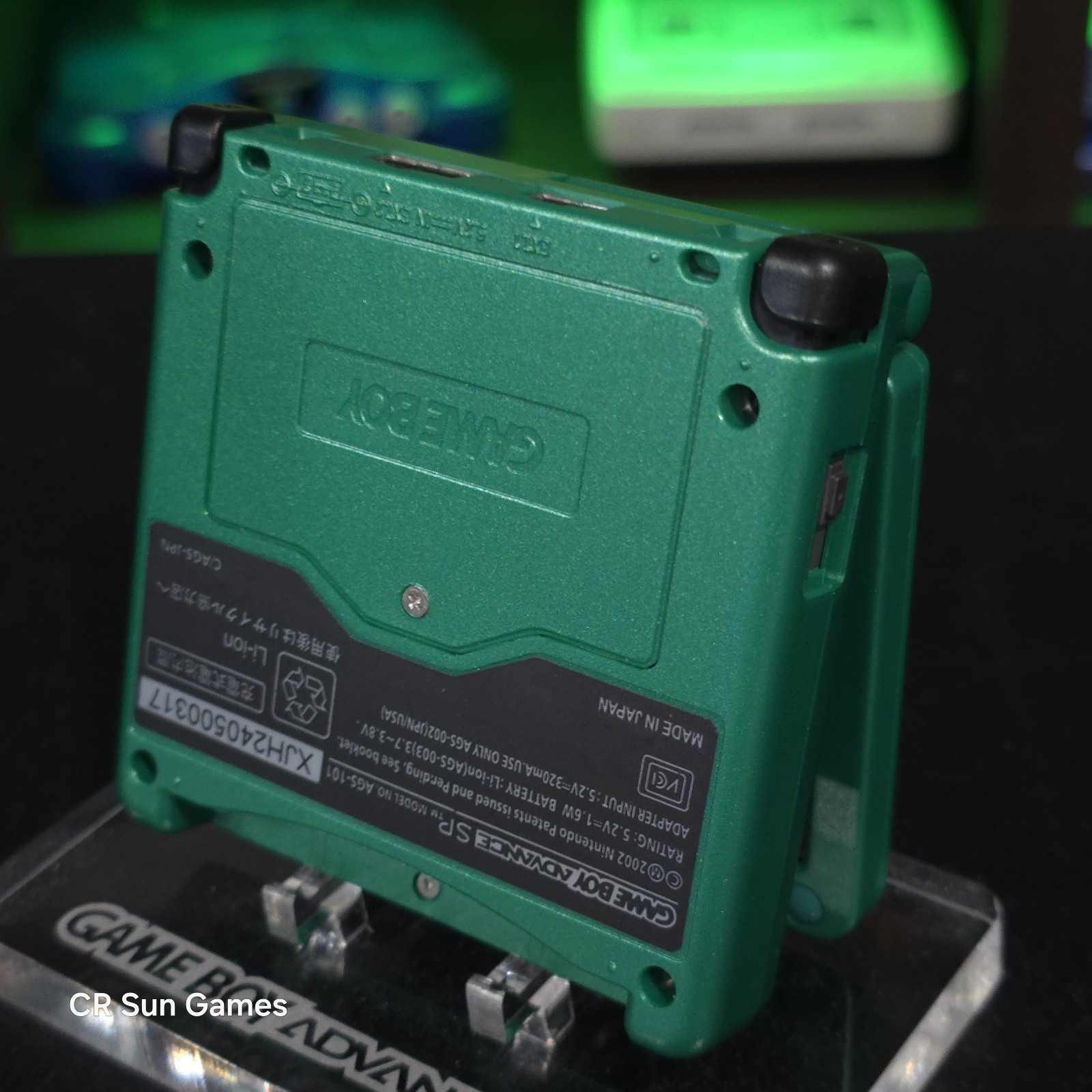 Green Nintendo Game Boy Advance GBA SP IPS MOD Adjustable Brightness – Rayquaza-