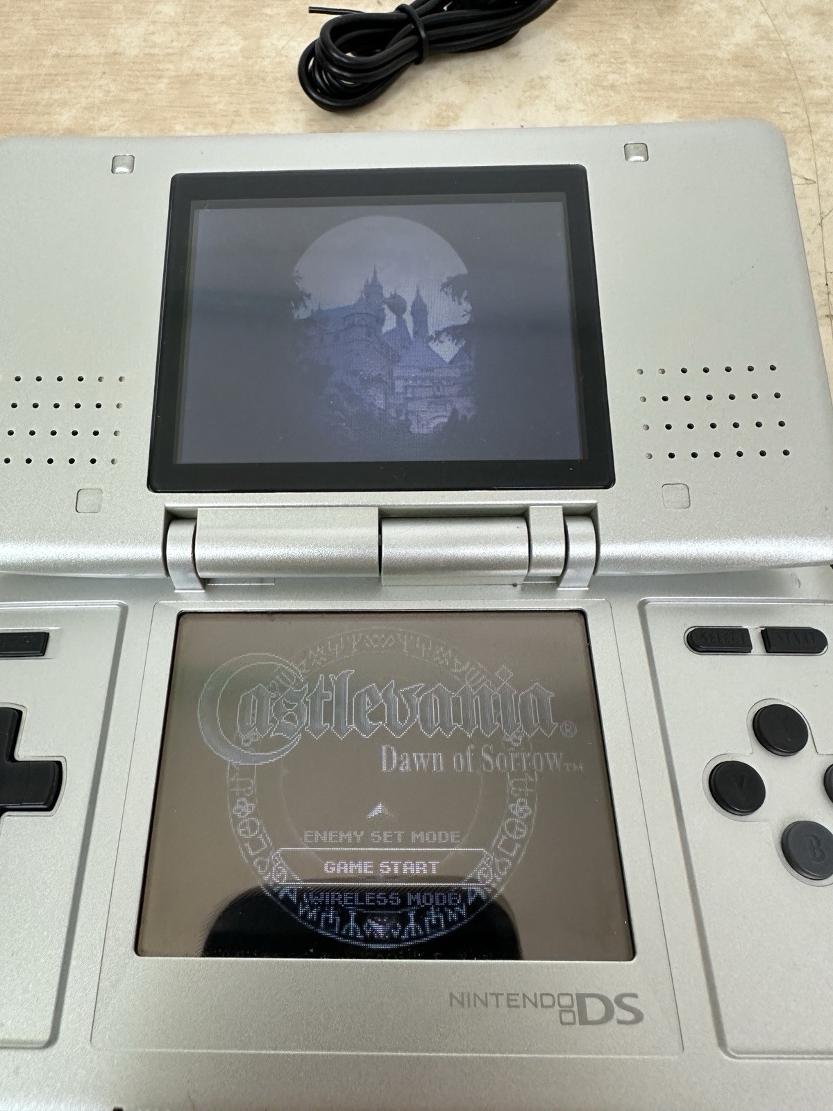 Nintendo DS Model NTR-001 w/ Charger – Original Titanium Silver – Tested & Works