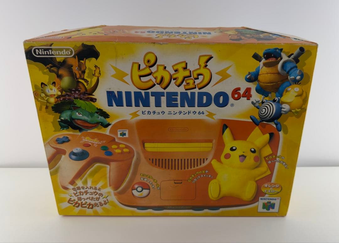 Nintendo 64 Pikachu Console System Boxed Pokemon Orange & Yellow Edition Used
