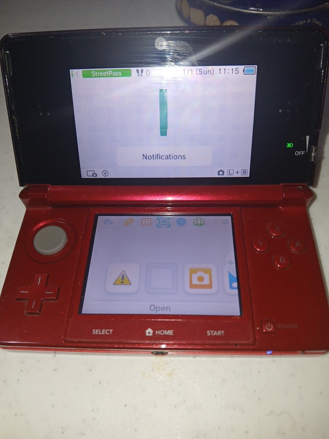 Nintendo 3DS CTR-001 Red 3D Handheld System w/ New Super Mario NTSC-U/C & 2…