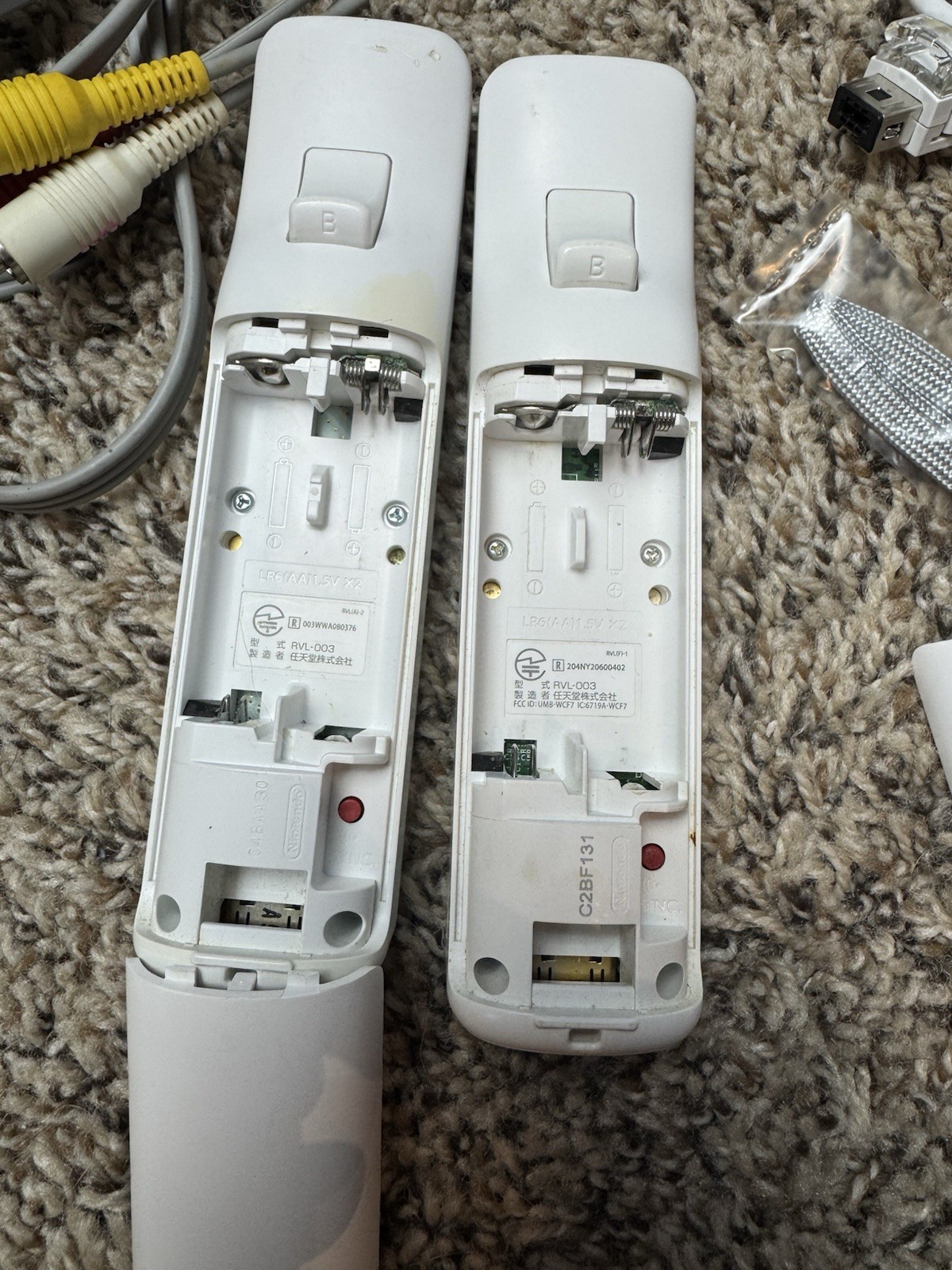 Nintendo Wii Console Bundle RVL-001 Cords Wii Remotes Nunchucks Tested & Works