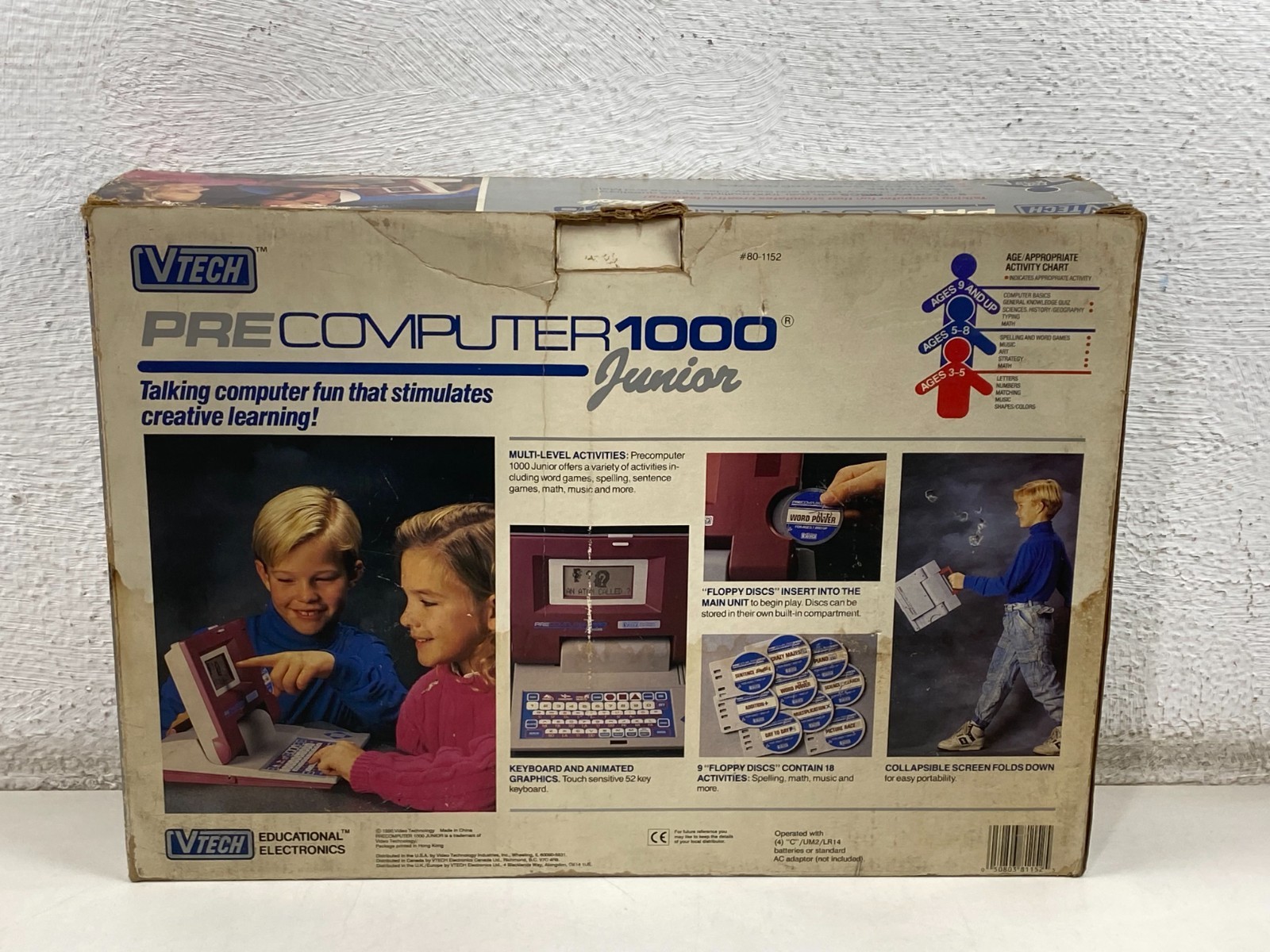Vintage VTECH Pre Computer Junior 1000 Learning Educational Game 1990 NEW