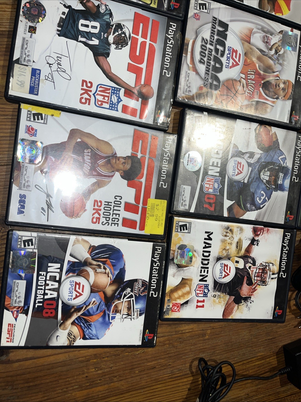 PlayStation 2 PS2 Slim SCPH-70012 TESTED w/ Controller 12 Sports Games Cables