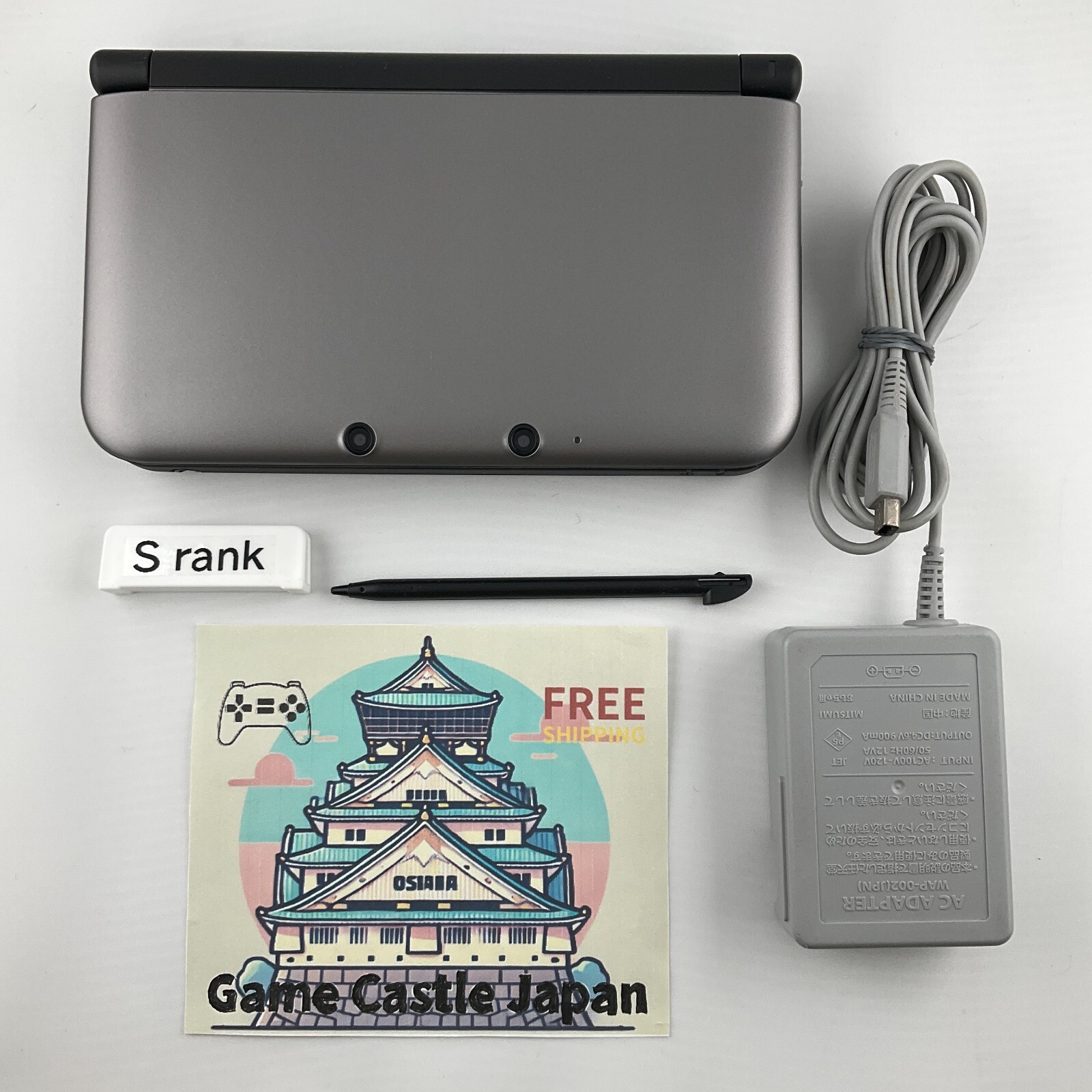 [S-rank] Nintendo 3DS LL XL console Silver Black with Charger/Stylus