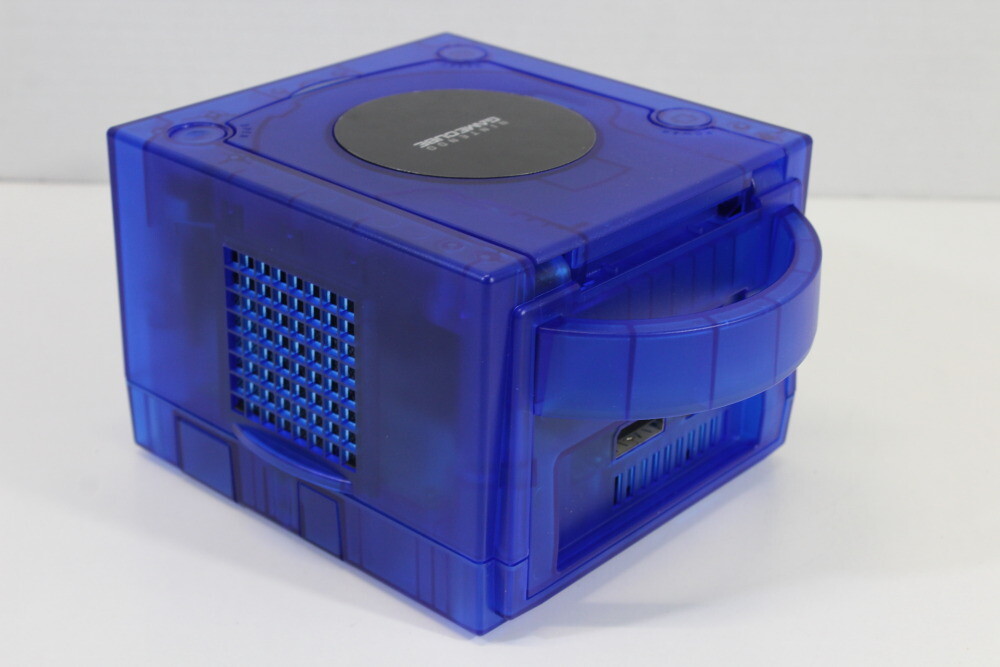 Nintendo Gamecube Clear Transparent Dark Blue Console & AC AV NTSC-U/C DOL-001