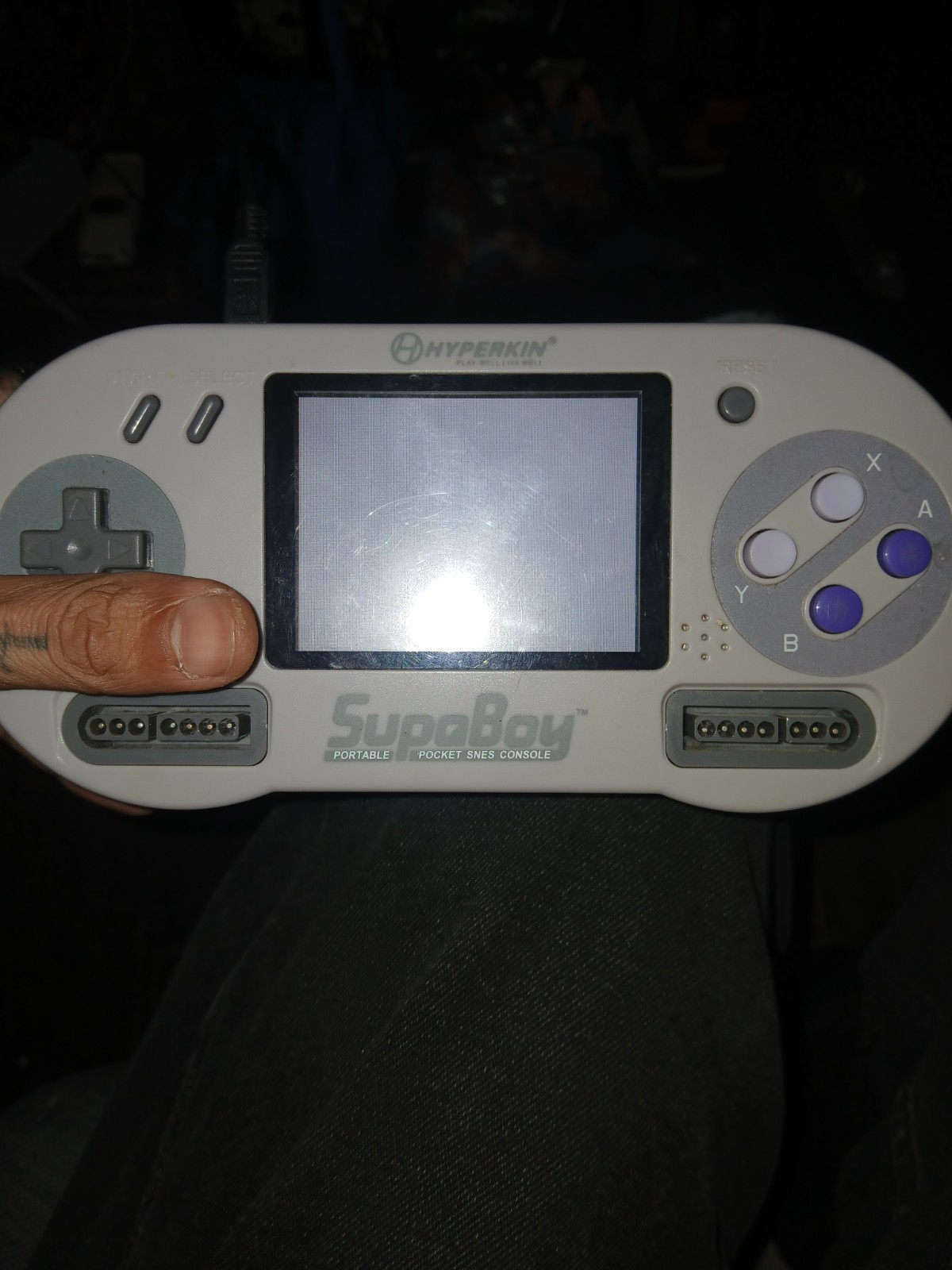 Nintendo SNES SupaBoy Hyperkin in Gray NOT TESTED NO Battery W Madden SNES