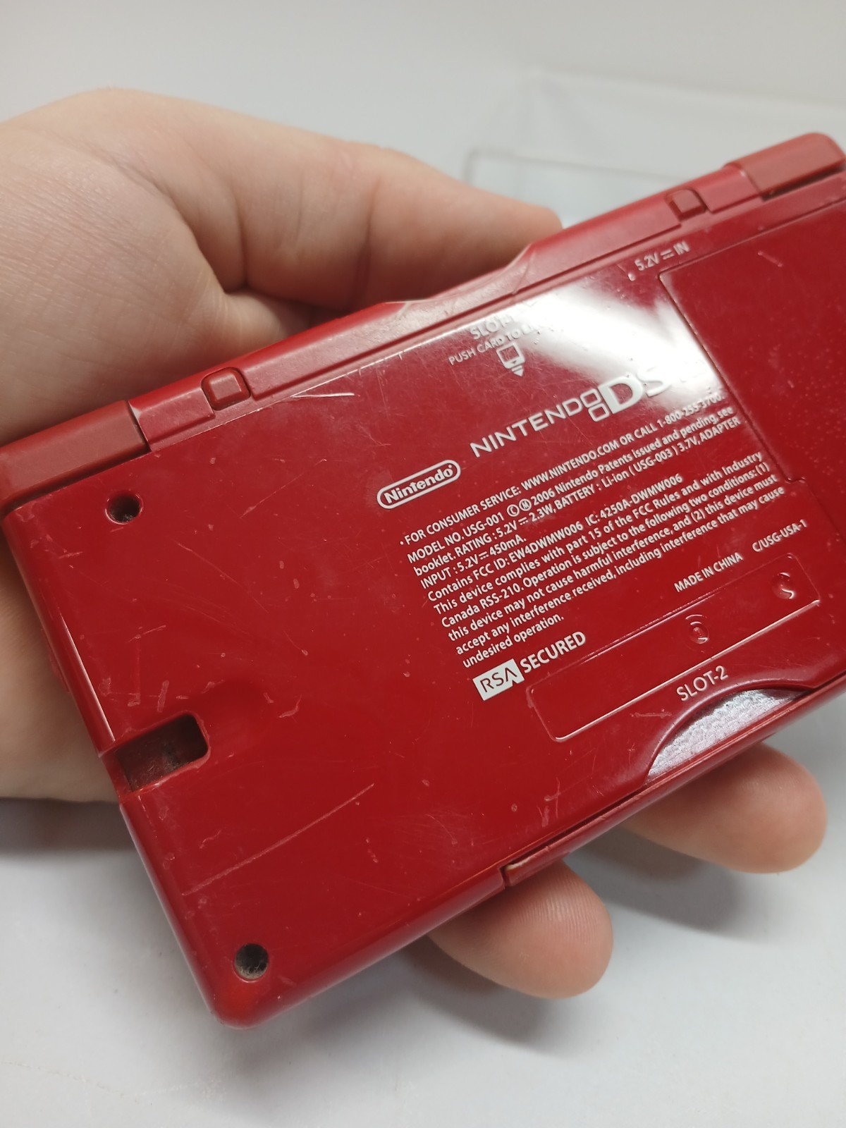 Nintendo DS Lite Red Mario Edition Console USG-001 FOR PARTS or REPAIR