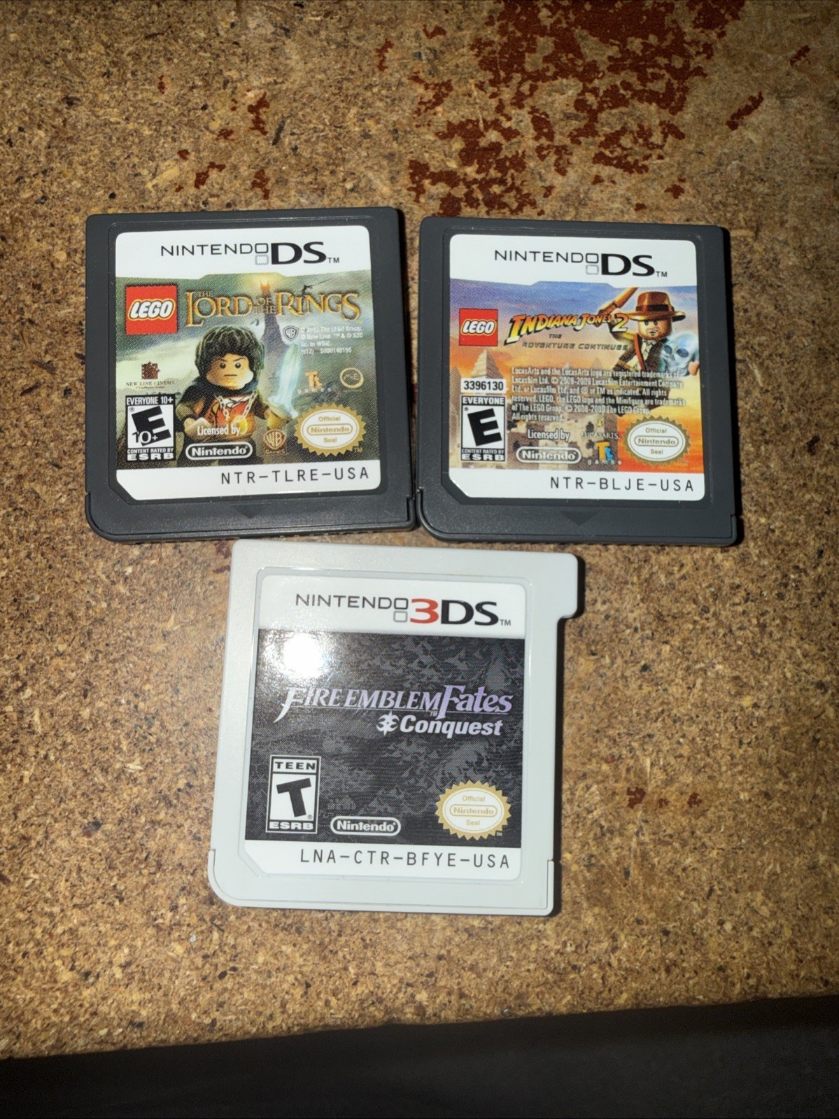 Nintendo 3DS XL Black Lego Indiana None & Lord Of The Rings See Description