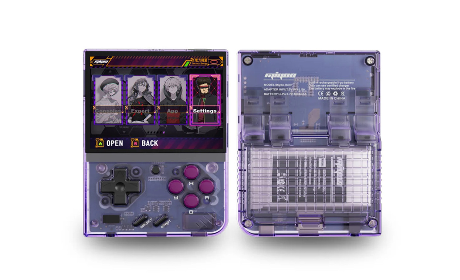 Miyoo Mini Plus 64GB Purple Retro Handheld Console OnionOS WiFi Netplay + Case