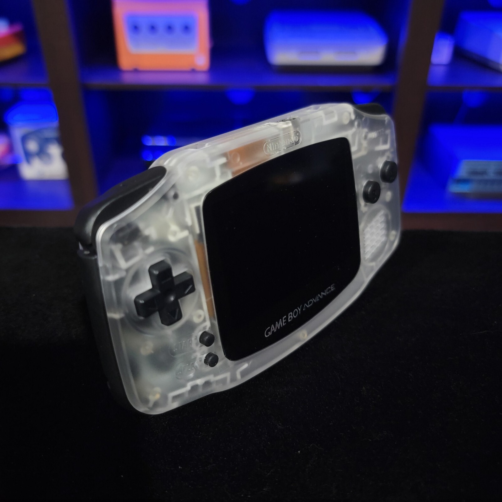Clear Game Boy Advance GBA iPS Backlit LCD Usb-C 1800 mAh Rechargeable Battery