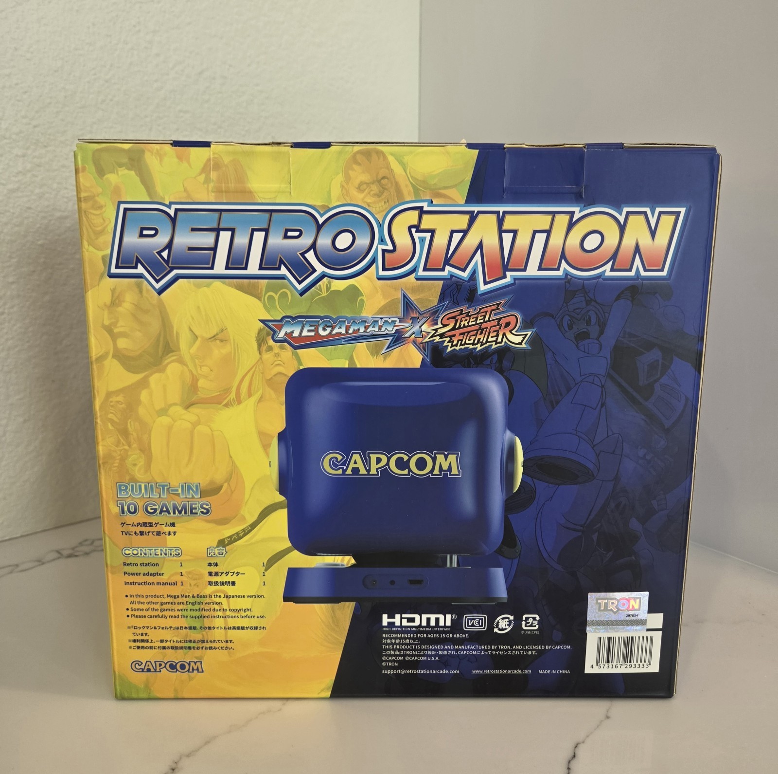 New CAPCOM TRON RETRO STATION Game Console 5 Mega Man And 5 Street Fighters
