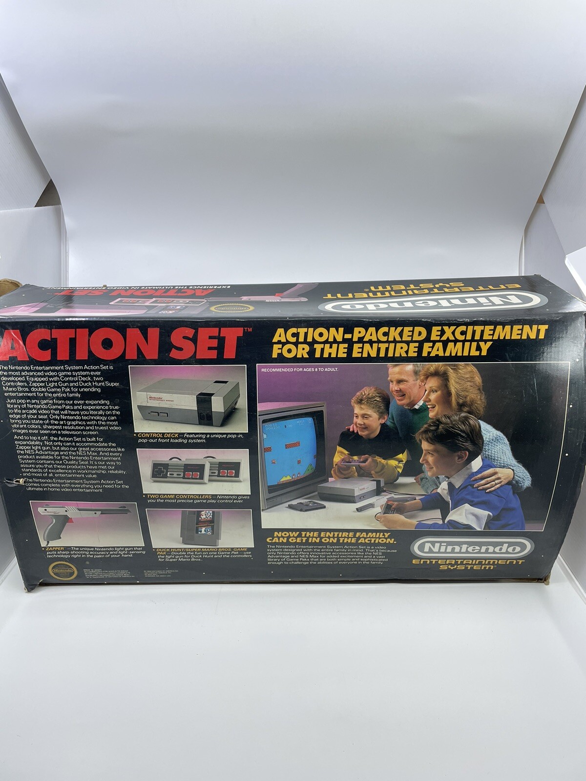Vintage Nintendo NES Action Set Home Console – White/Gray Box Only 1988