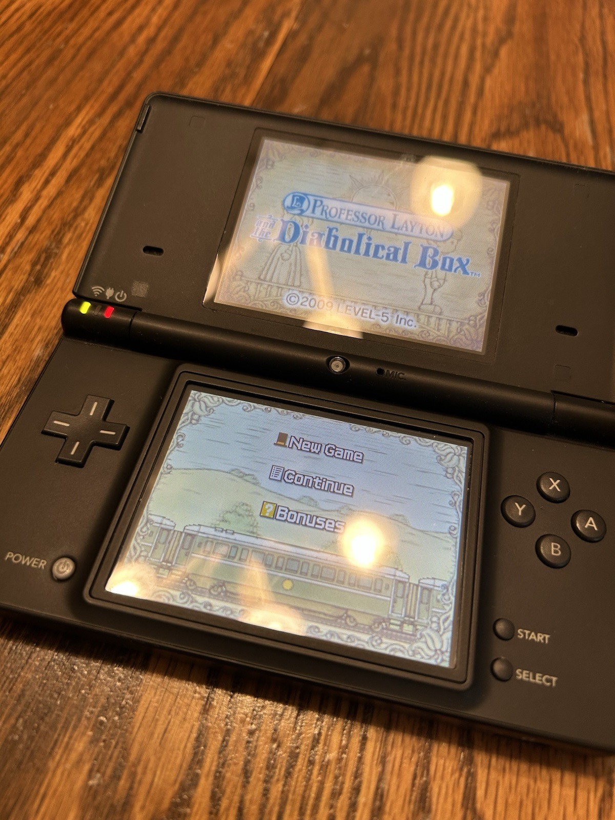 Nintendo DSi Black w/Charger Professor Layton Diabolical Box Working