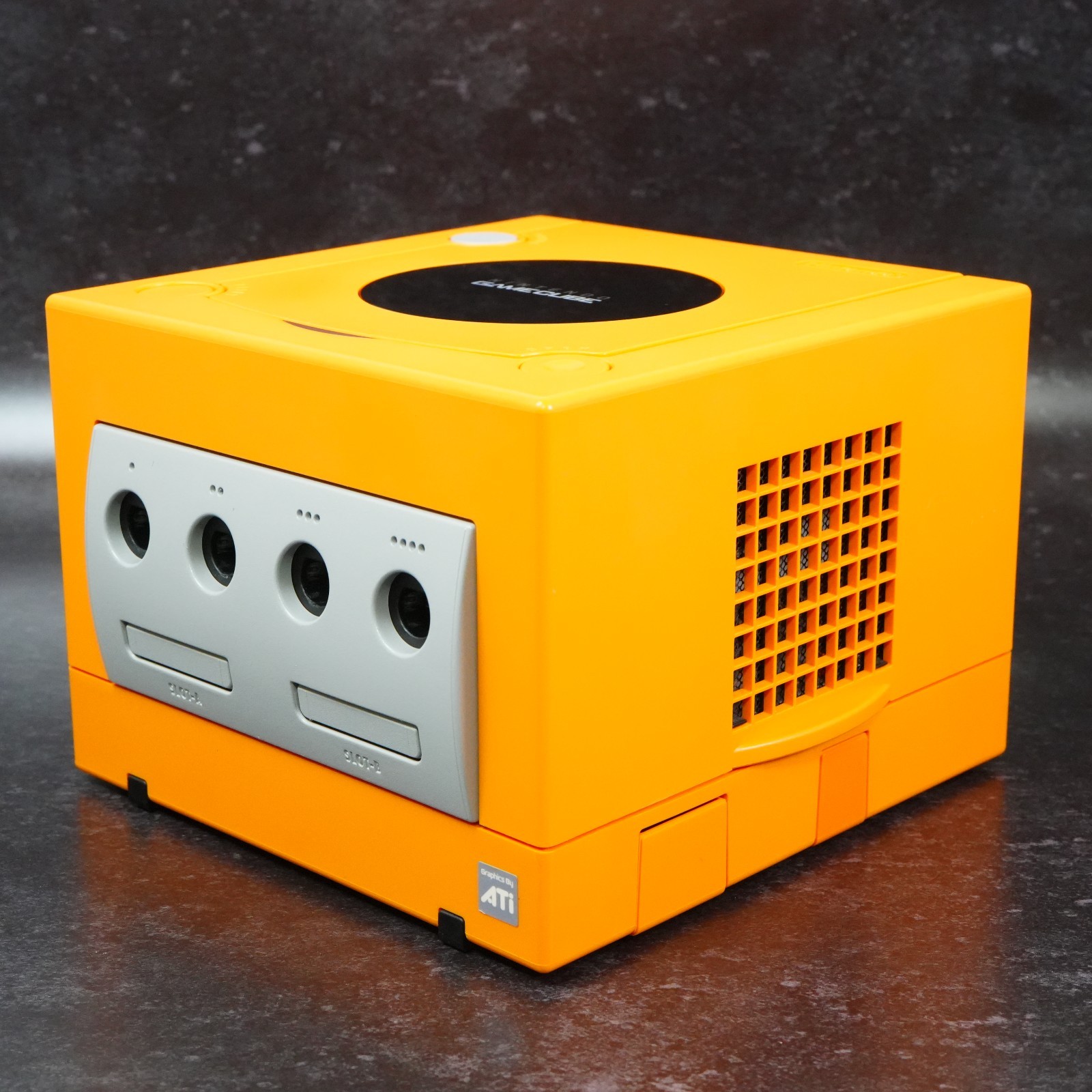 Nintendo GameCube Orange Console NTSC U-C/J Region Switch LED MOD From JAPAN