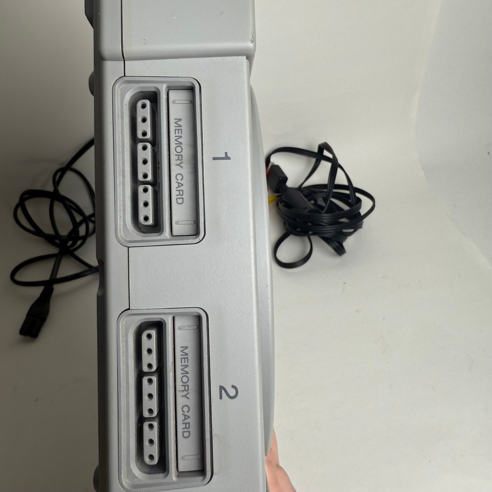 Sony PlayStation 1 Console WORKS Bundle with AV Power Cables and Memory Card