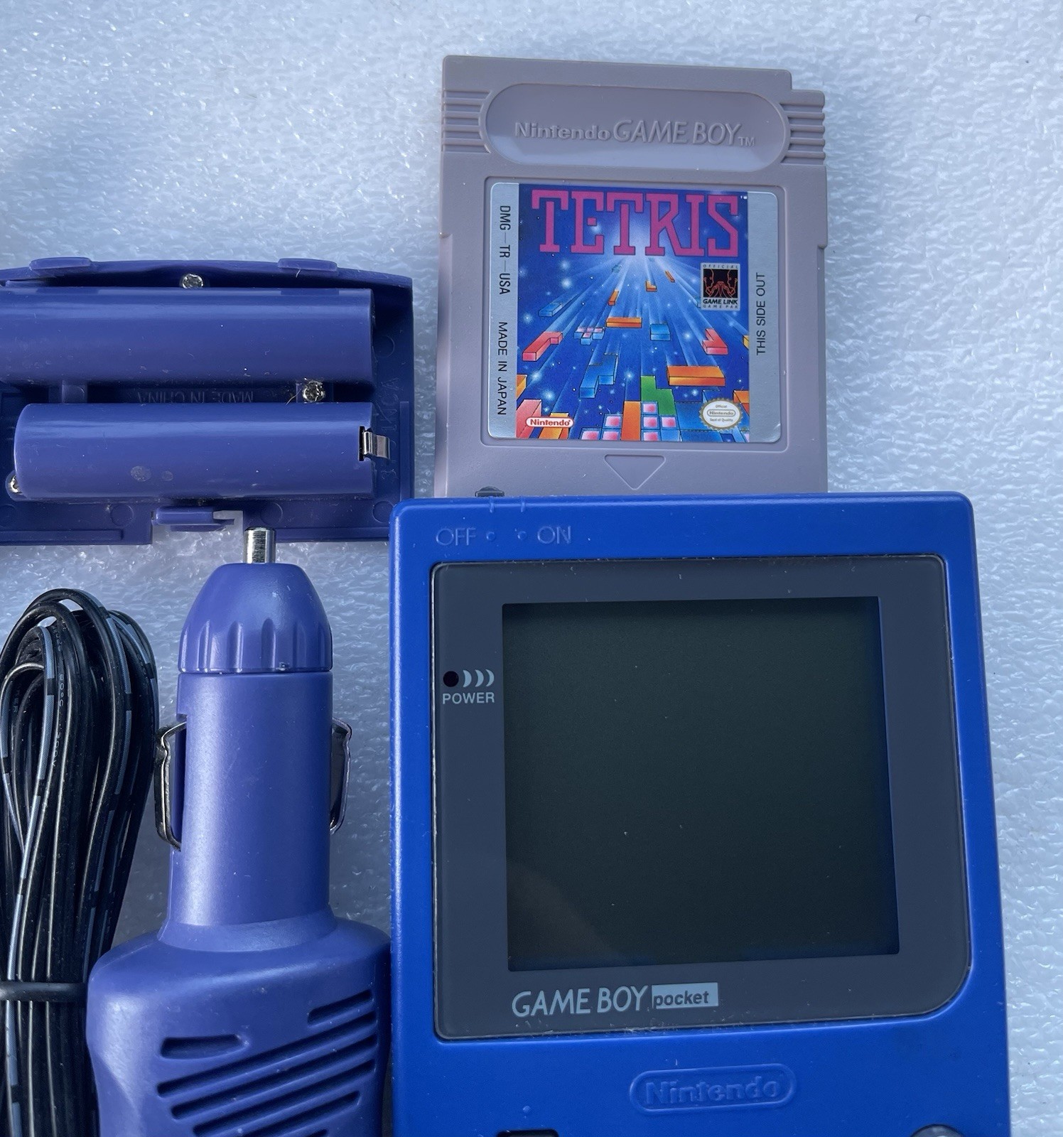 Nintendo Game Boy Pocket Blue Handheld Console MGB-001 Tetris & accessories