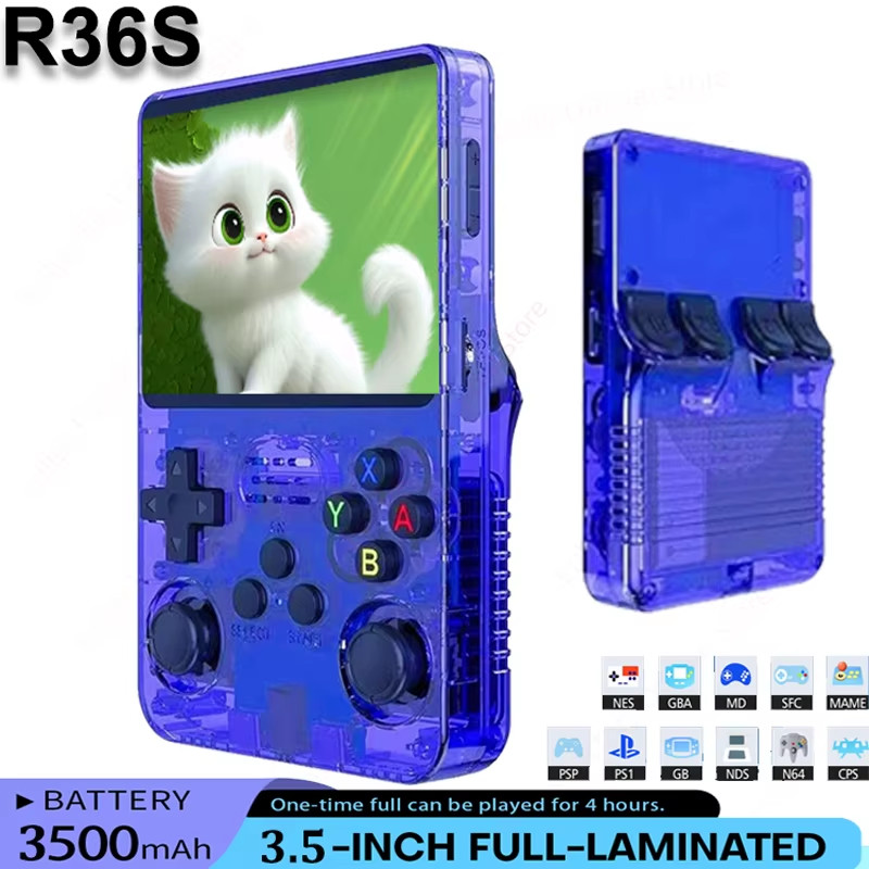 Portable R36S Retro Handheld Video Game Console 3.5 Inch IPS HD Color Screen Po
