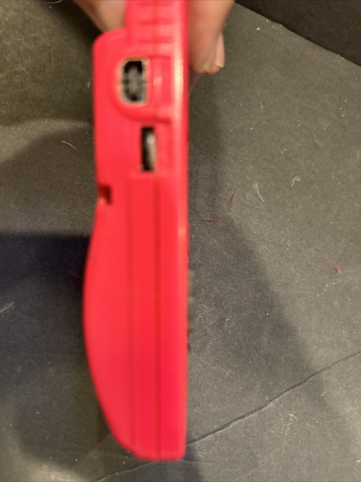 Nintendo Game Boy RED no battery cover and written ON WITH MARKER #R32