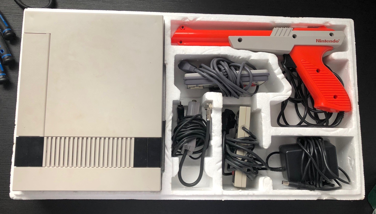 Nintendo NES Action Set Console Complete In Box CIB w. Styrofoam & Inserts