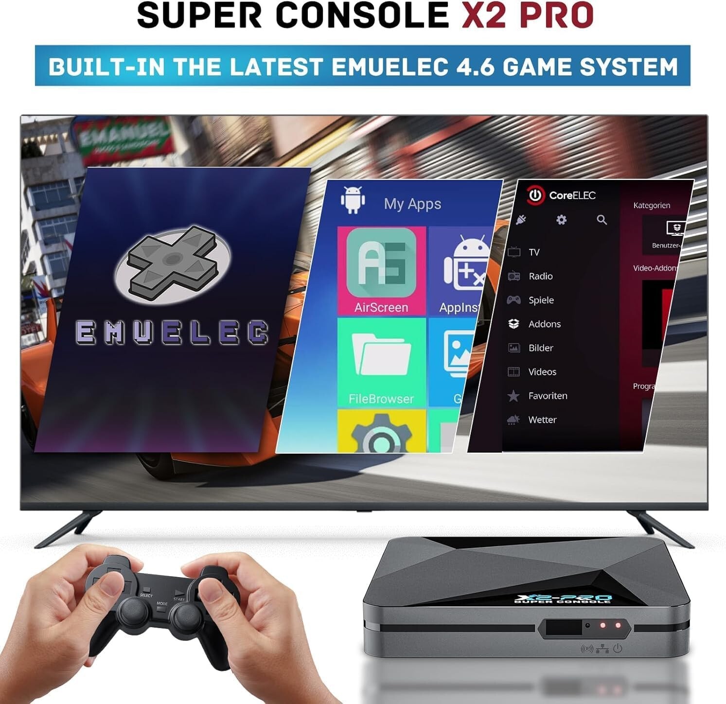 Super Console X2 PRO Retro Video Game Console Android, TV with 100,000+Games