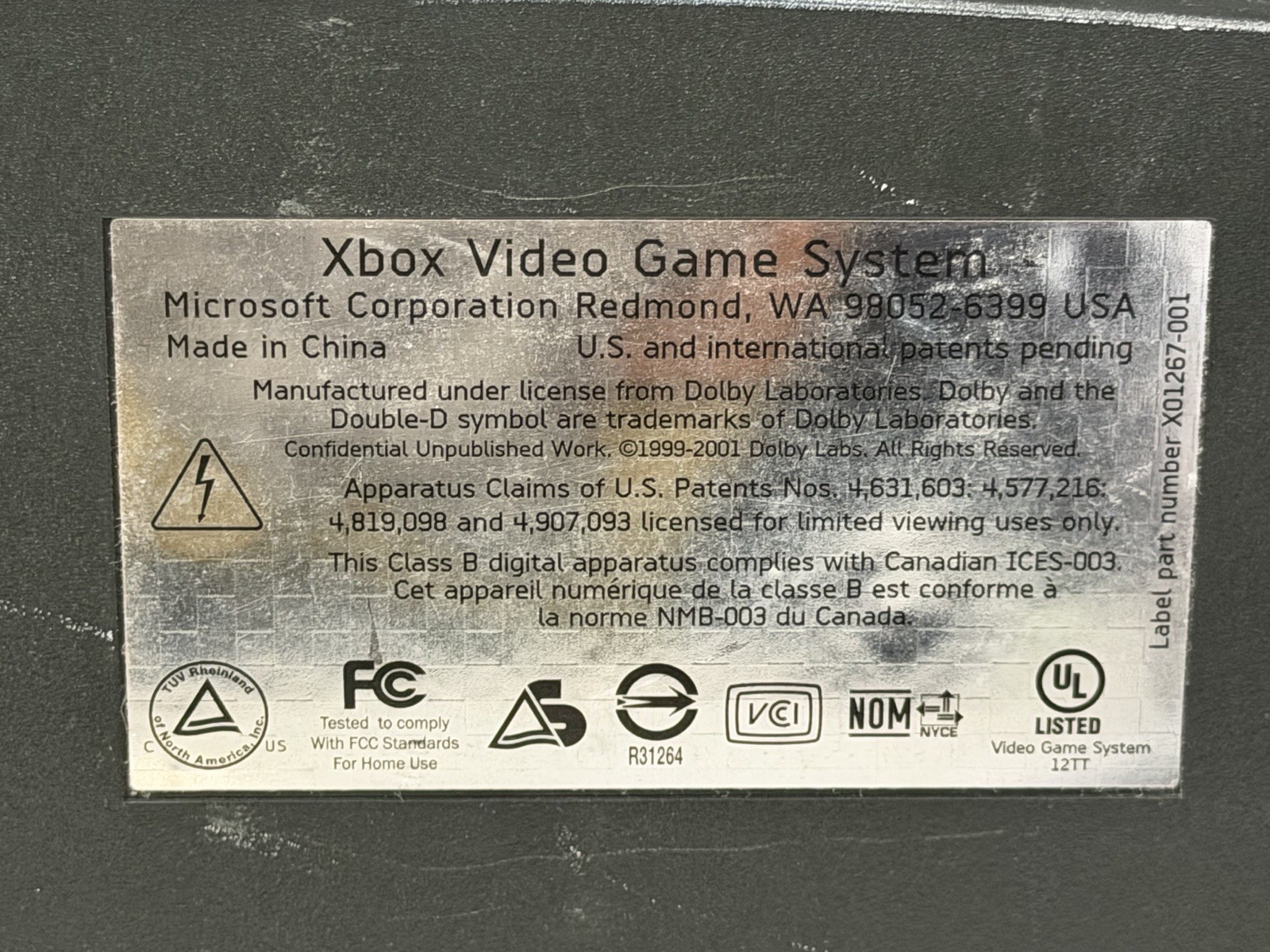 Microsoft Xbox Original Console Controller RCA Power Cable Tested