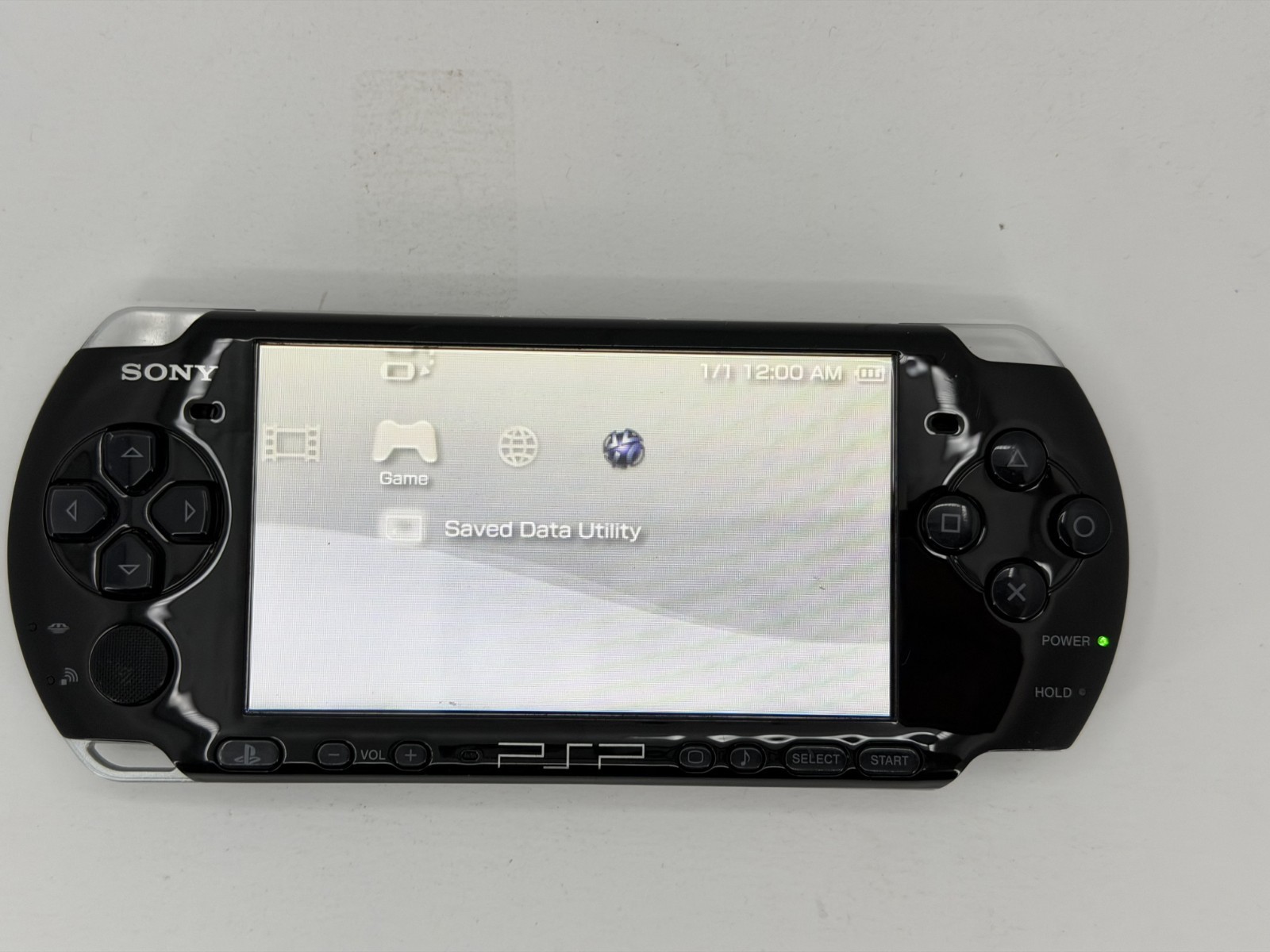 Sony Playstation PSP-3000 Piano Black – W/ 3 Games – No Battery – Back Peeling