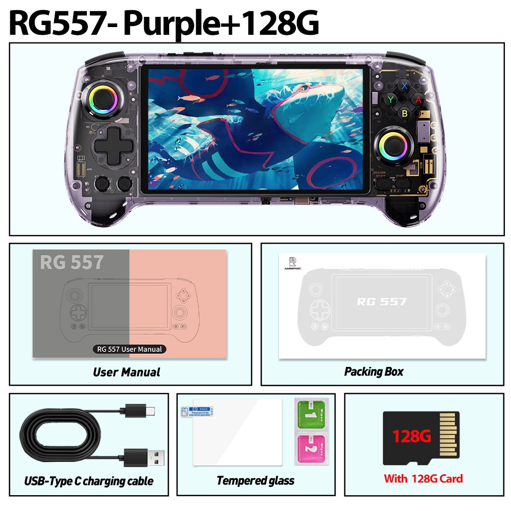 RG557 Handheld Game Console Android 14 5.48′ AMOLED Screen