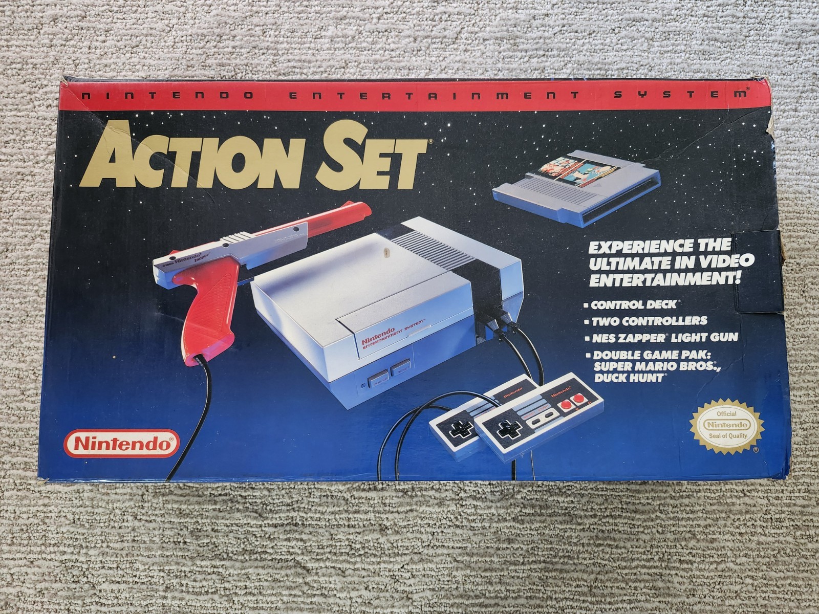 NES Nintendo Action Set Red Zapper System Console CIB Manuals Mario Duck Hunt