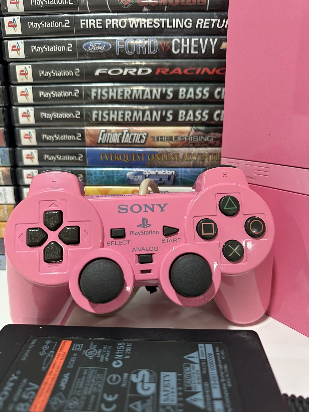 Sony PlayStation 2 Pink Slim OEM Bundle– Clean, Tested, Ready to Play + 2 Games