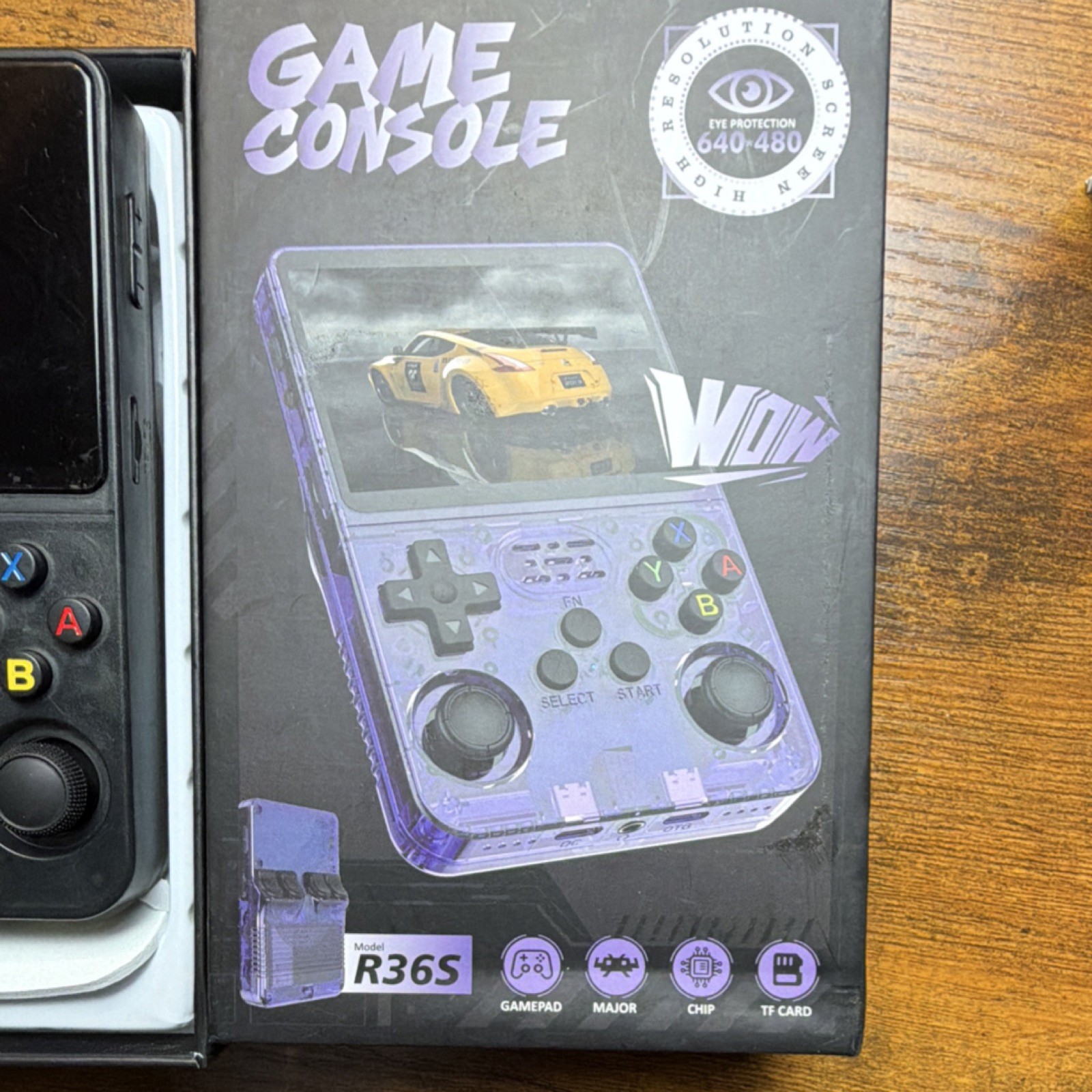 R36S Handheld Game Console Black 640×480 TF Card Gamepad