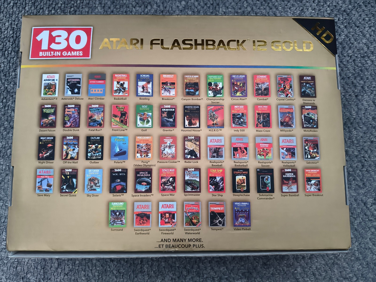 Atari Flashback 12 Gold Console Built-in 130 Classic Games and USB Stick Boxed