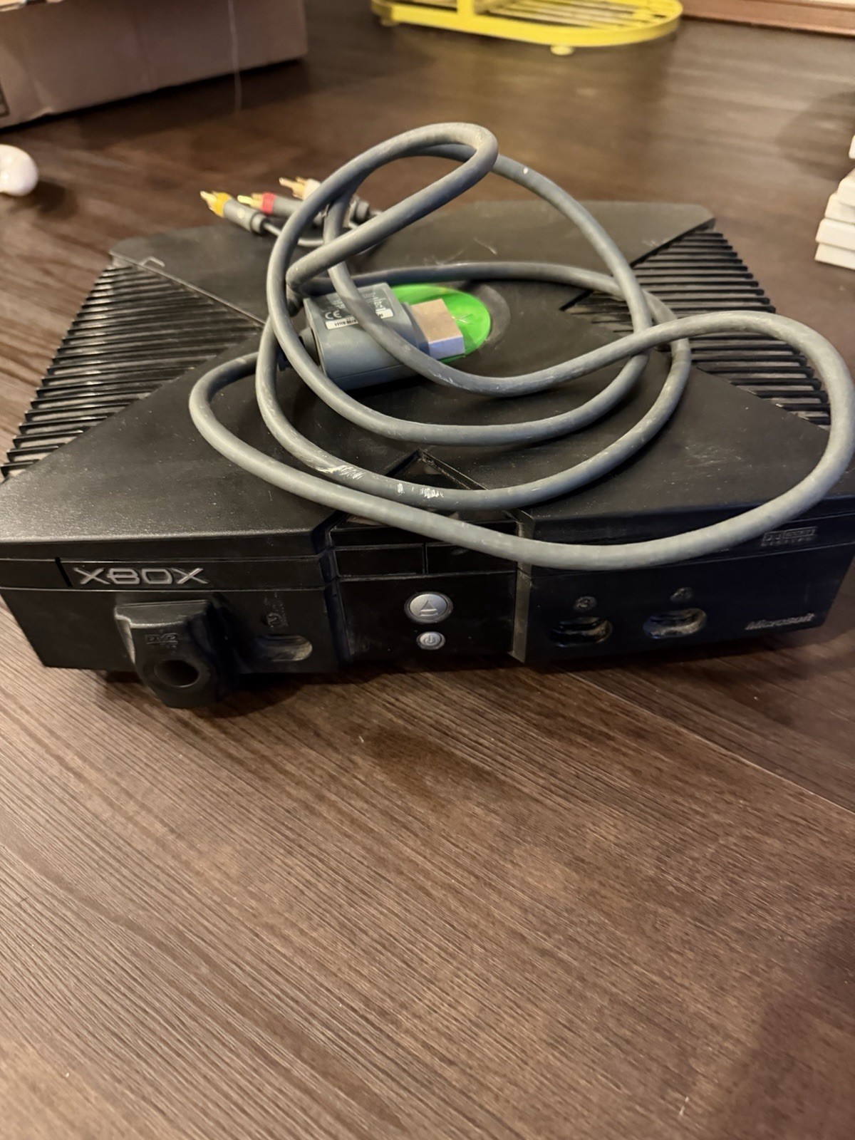 Microsoft Original Xbox Home Console Black/Green Ethernet UNTESTED