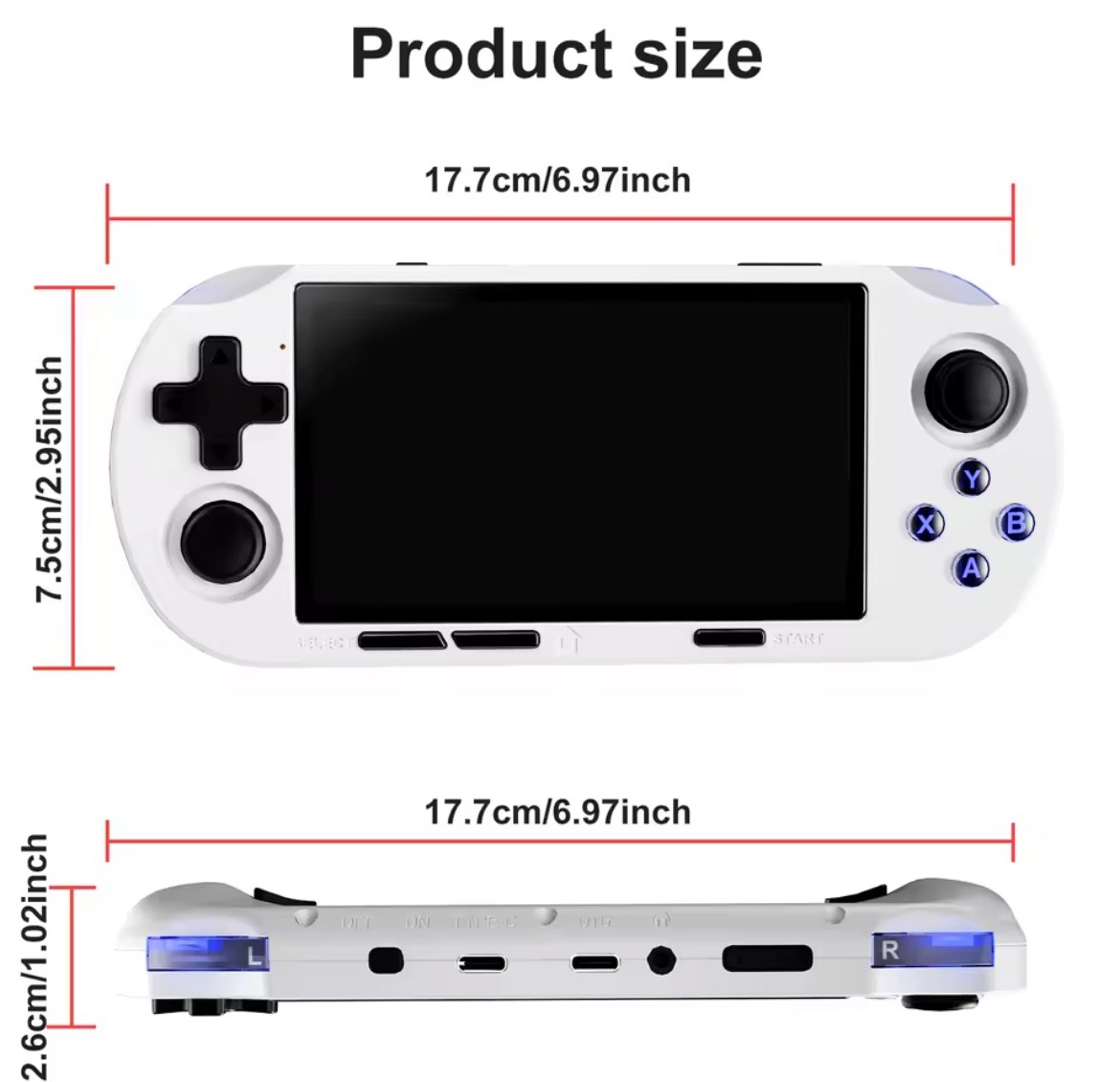 GAMINJA Handheld Console ANS16 4.5-inch IPS Screen RGB Backlight Pre-loaded with