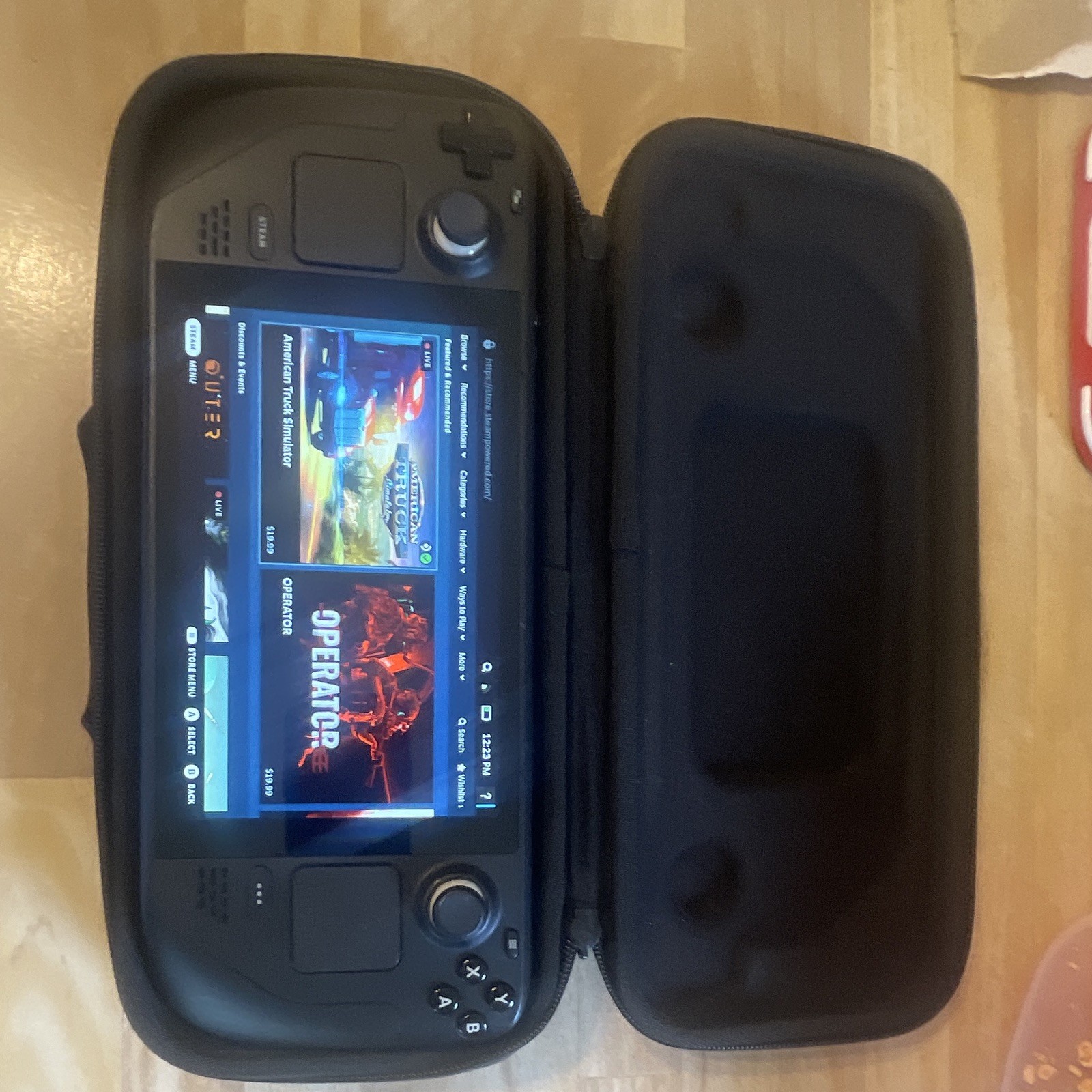 Valve Steam Deck Handheld Gaming Console Black Wi-Fi USB-C w/ Carrying Case