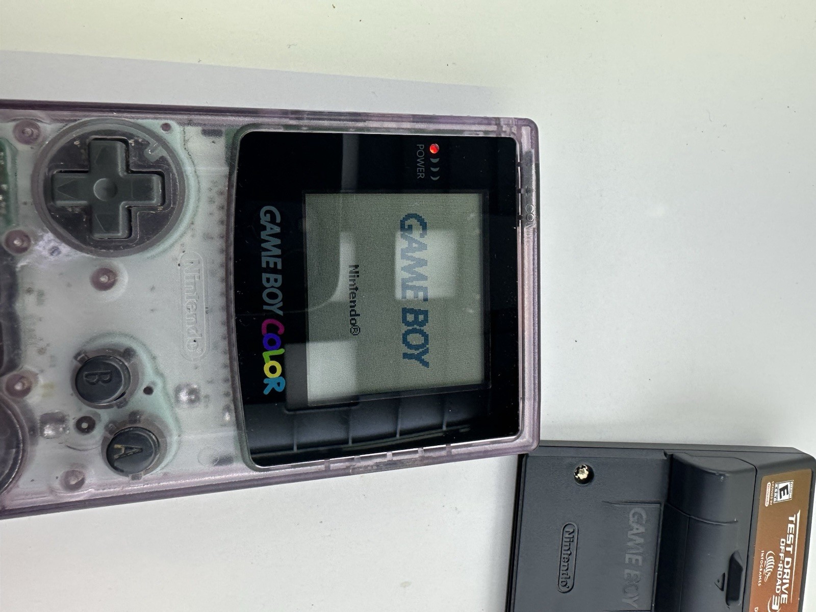 Nintendo GameBoy Color Atomic Purple W 3 Games Tony Hawk Men In Black Test Drive