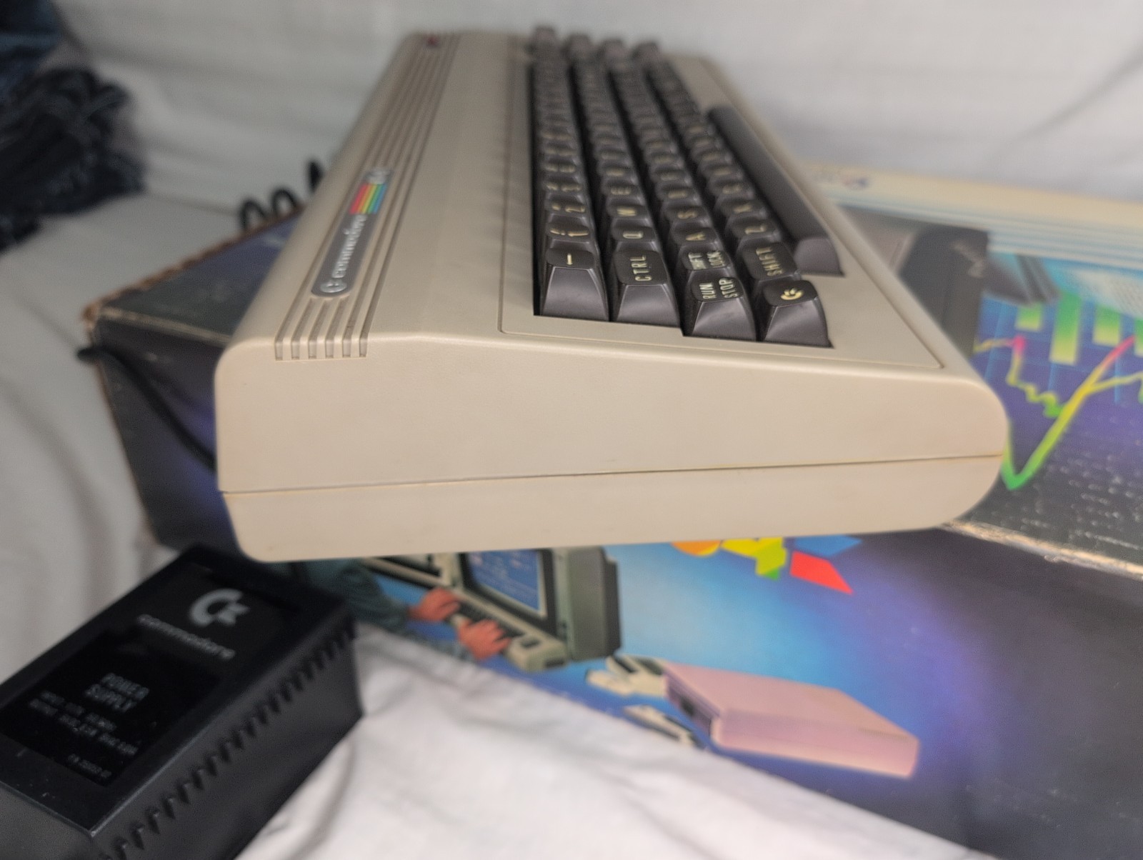 Commodore 64 Vintage Computer Untested With Box Matching Number Manual & Cords